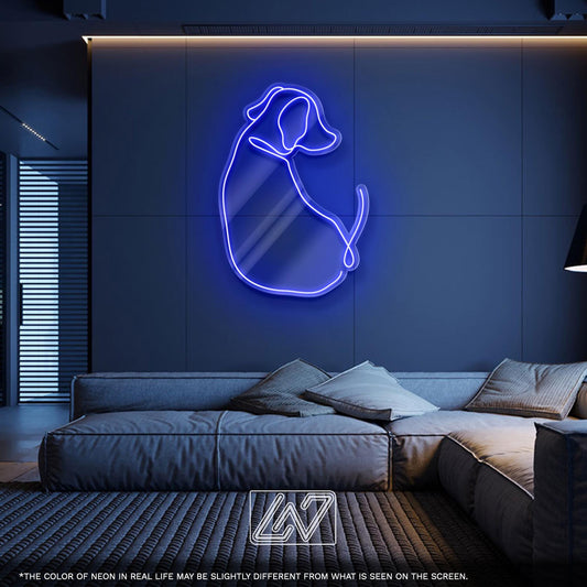 Dog LED Neon Sign - Adorable Light Up Wall Decor for Pet Lovers, Kids Room or Dog Studio, Cute Gift Idea for Dog Owners and Animal Fans