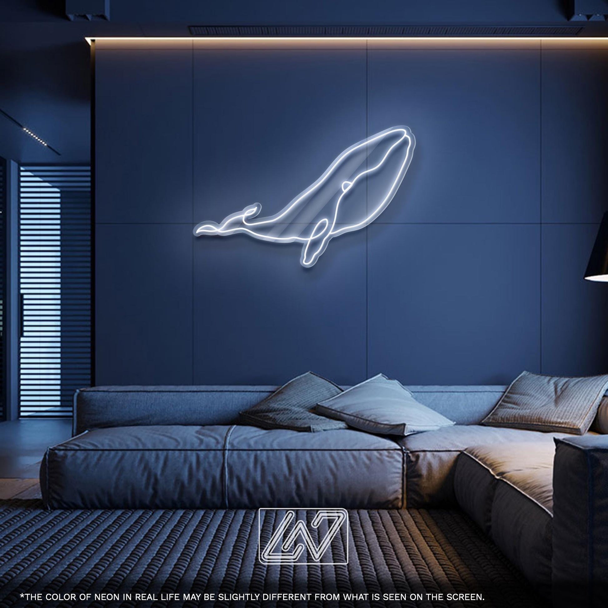 Whale LED Neon Sign – Ocean Themed Light Up Decor for Kids Room, Bathroom or Beach House, Cute Gift for Sea Lovers and Marine Fans