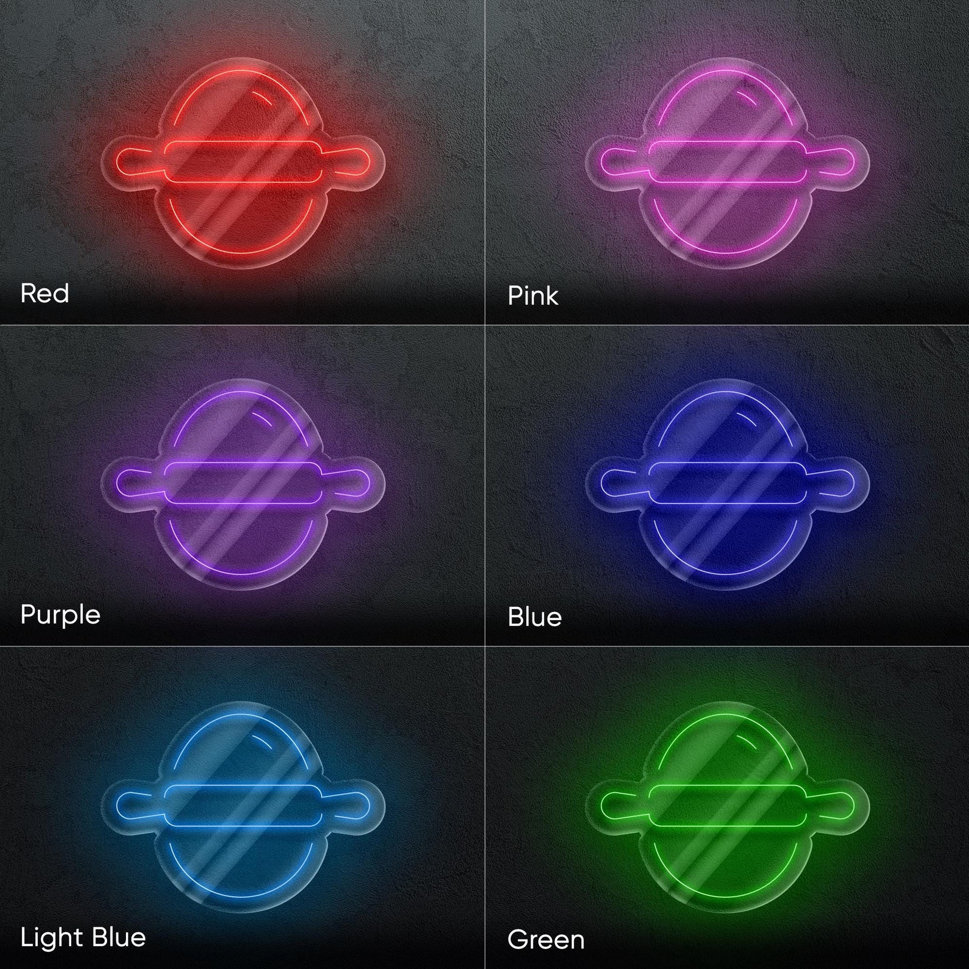 Rolling Pin Neon Sign – LED Wall Light for Bakeries, Home Kitchens, and Pastry Shops – Gift Idea for Bakers and Cooking Lovers