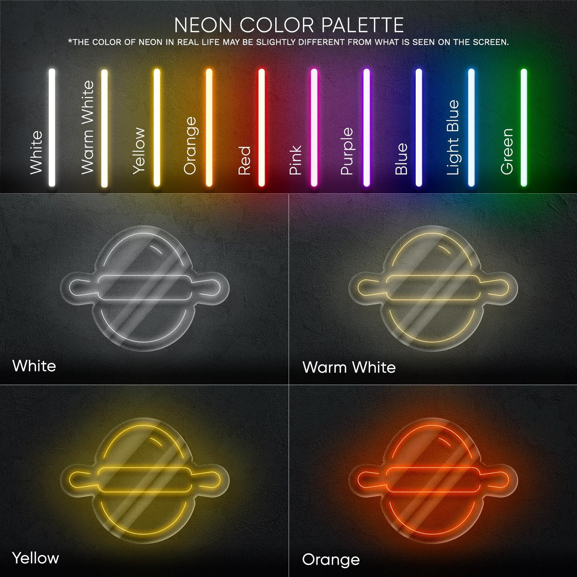 Rolling Pin Neon Sign – LED Wall Light for Bakeries, Home Kitchens, and Pastry Shops – Gift Idea for Bakers and Cooking Lovers