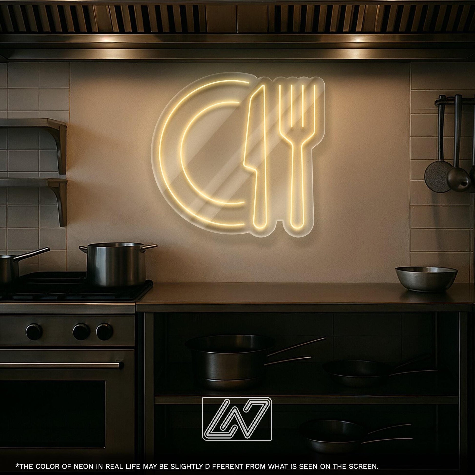 Knife and Fork Neon Sign – LED Wall Light for Restaurants, Cafés, Kitchen Decor – Ideal for Chefs, Foodies, and Culinary Lovers