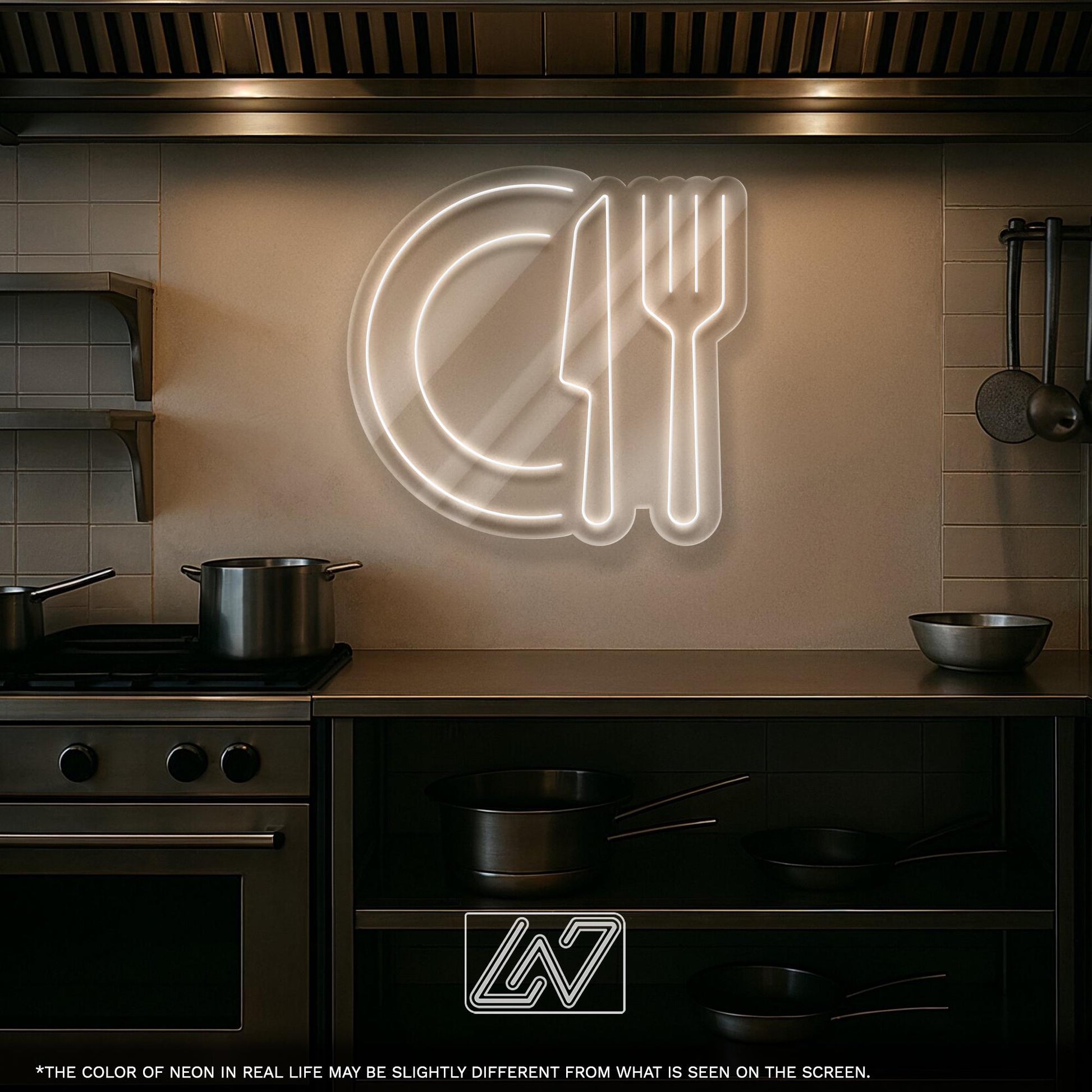 Knife and Fork Neon Sign – LED Wall Light for Restaurants, Cafés, Kitchen Decor – Ideal for Chefs, Foodies, and Culinary Lovers