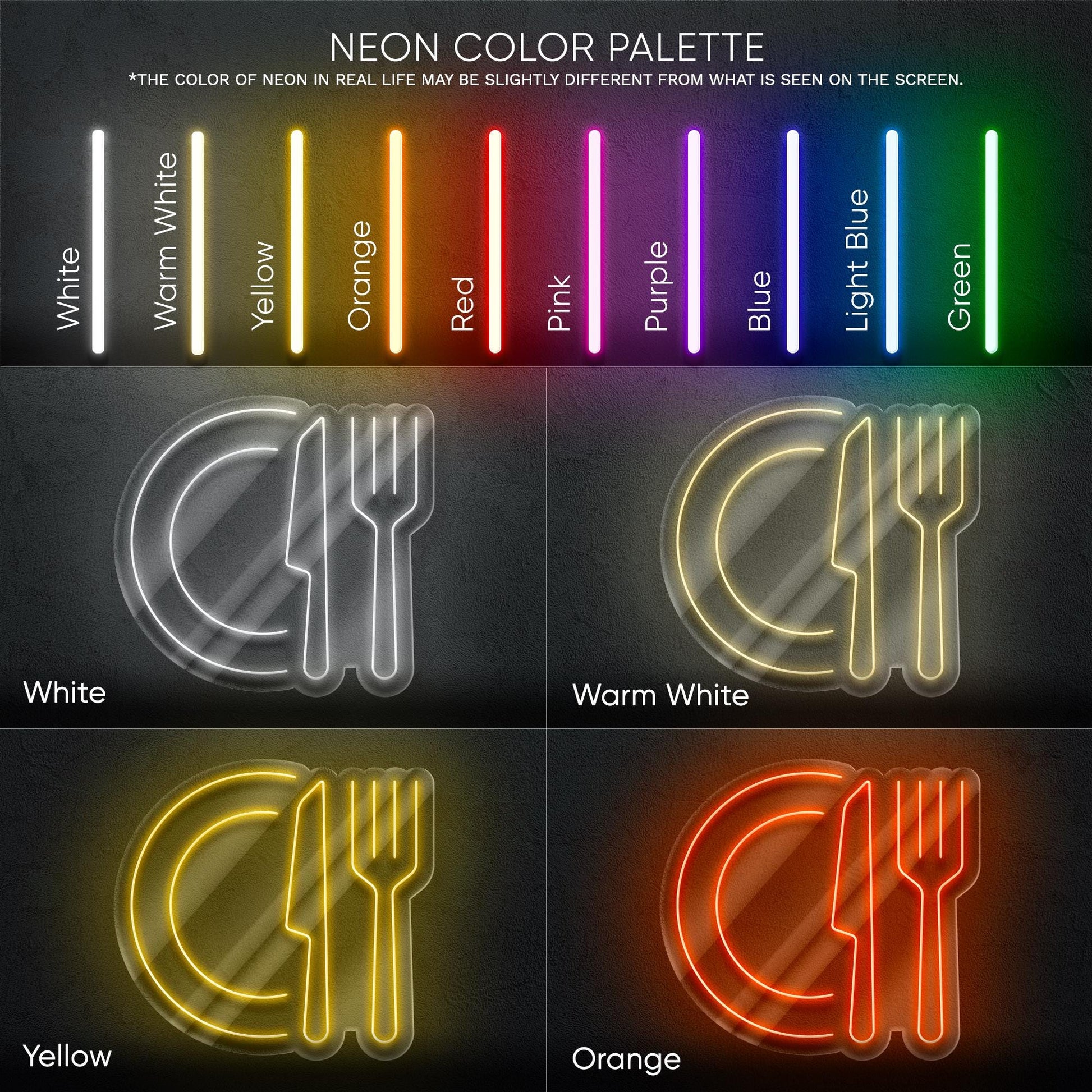 Knife and Fork Neon Sign – LED Wall Light for Restaurants, Cafés, Kitchen Decor – Ideal for Chefs, Foodies, and Culinary Lovers