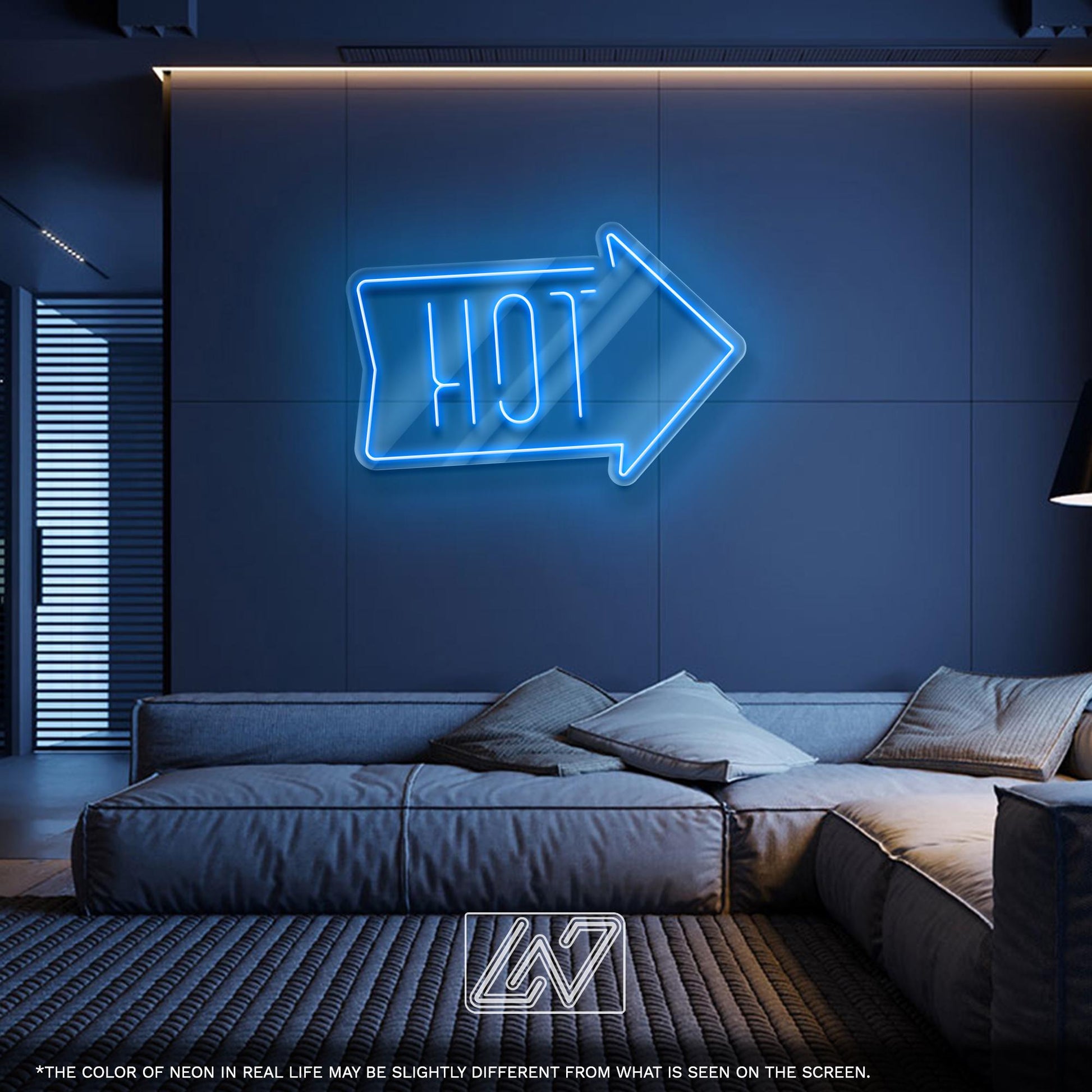 HOT LED Neon Sign with Arrow – Red Light Wall Decor for Bars, Diners, Food Stalls or Sales, Eye-Catching Business Signage