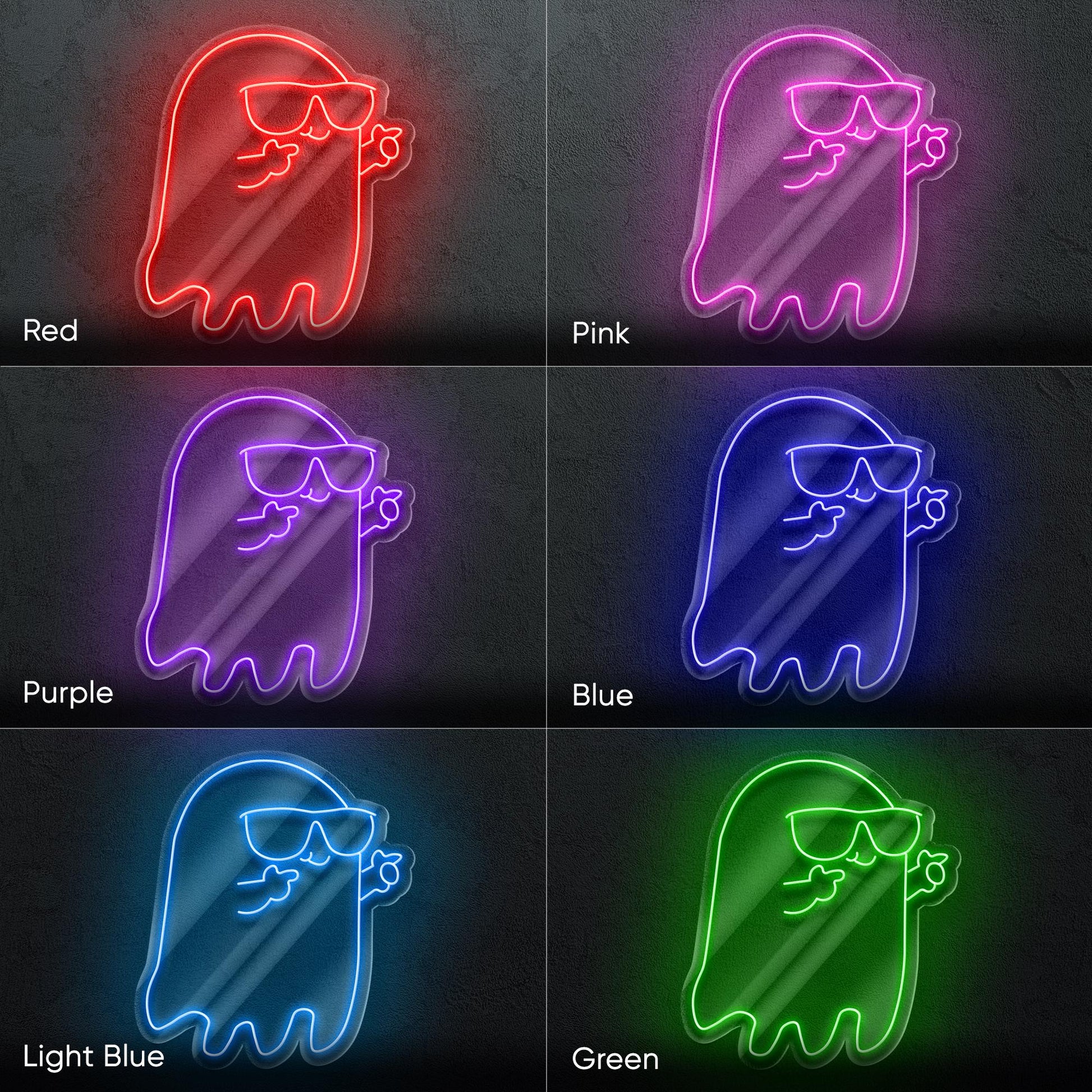 Cool Ghost LED Neon Sign – Funny Wall Light for Halloween, Kids Room, Game Zone or Party Decor, Perfect Gift for Fun and Spooky Vibes