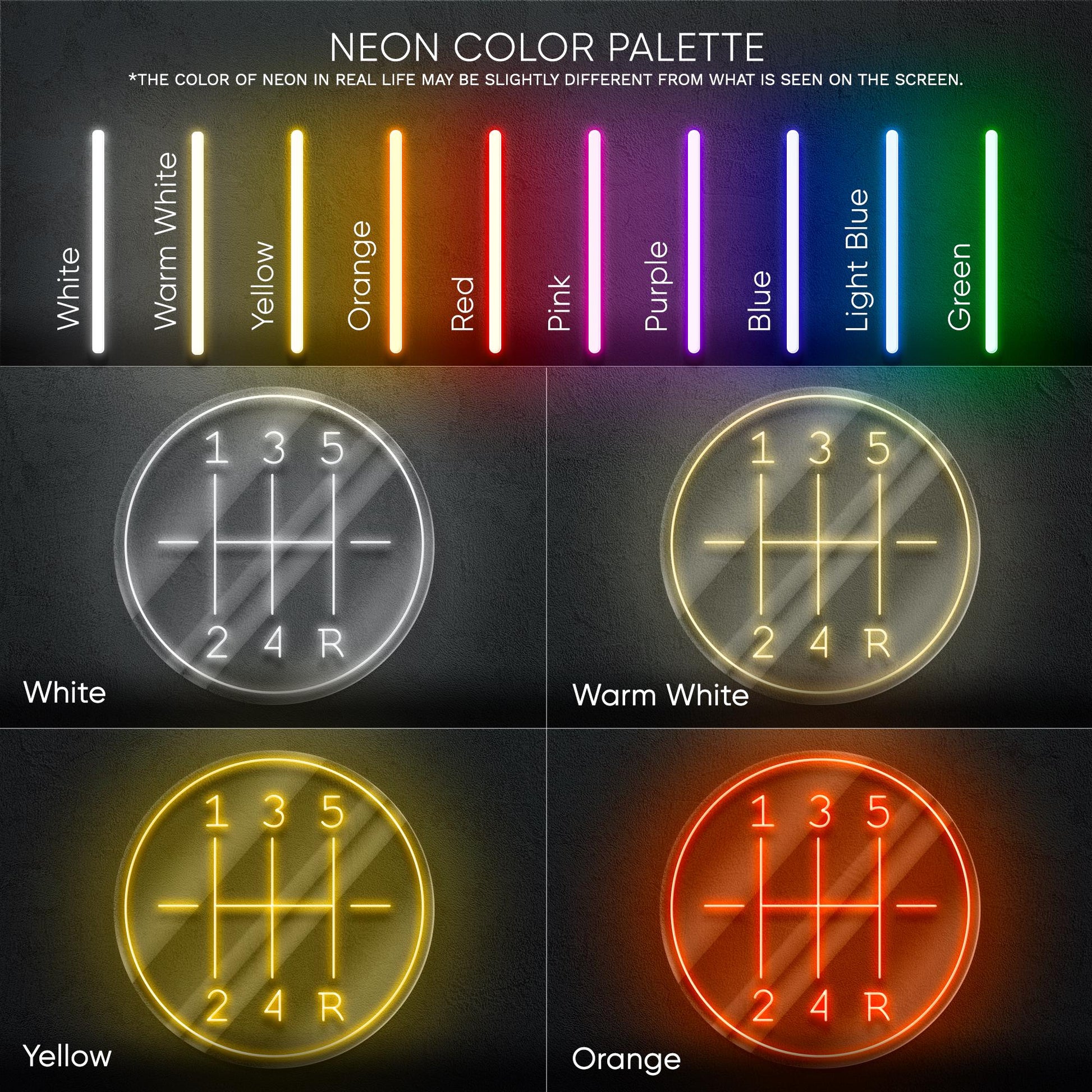 Gear Transmission LED Neon Sign – Industrial Style Light for Garage, Auto Shop, Man Cave or Workshop, Great Gift for Car and Mechanic Lovers