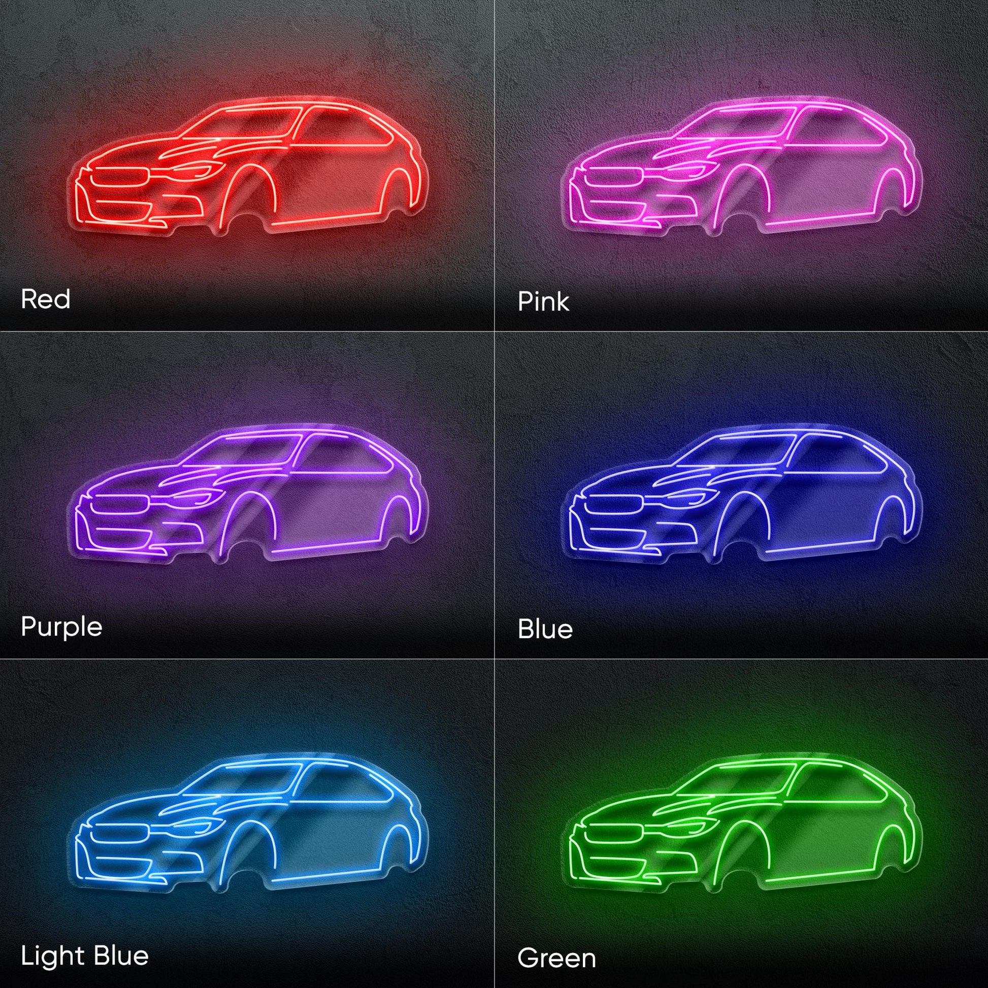 LED Neon Sign Car – Cool Wall Light for Garage, Boy Room or Auto Workshop, Perfect Gift for Car Lovers, Drivers and Street Racing Fans