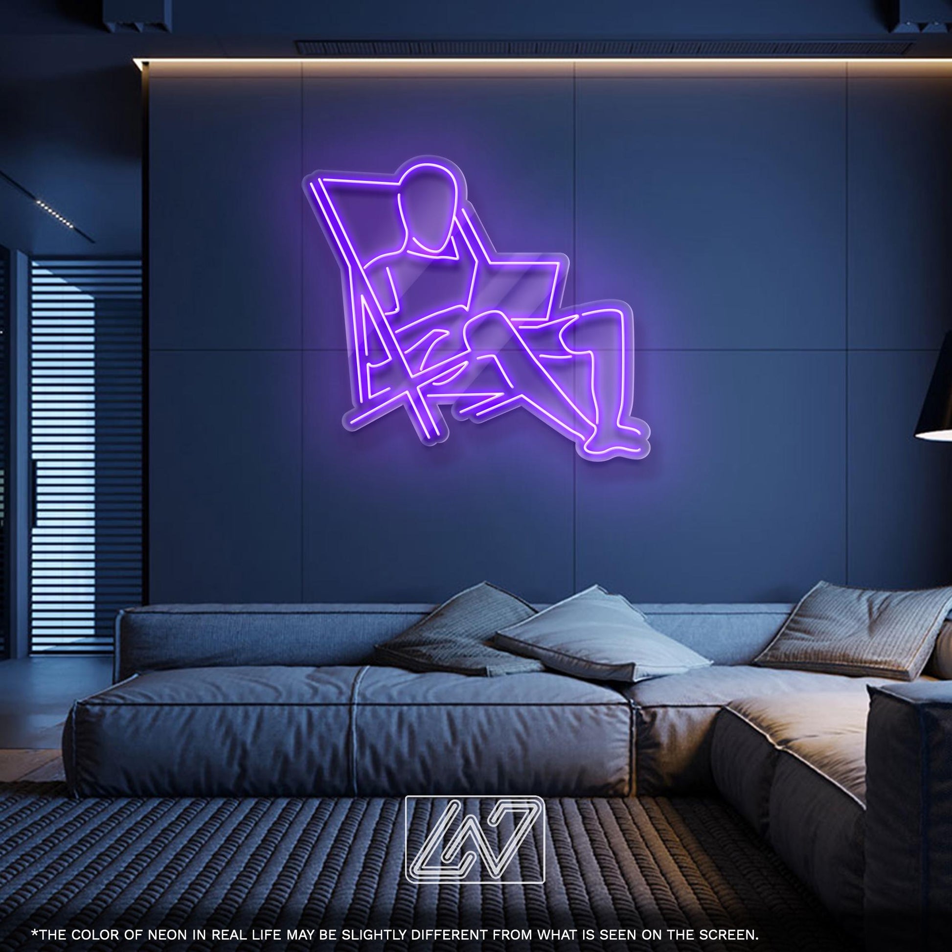 LED Neon Sign Man on Chair with Laptop – Unique Wall Light for Workspace, Studio, Gamer Room or Home Office, Gift for Remote Workers