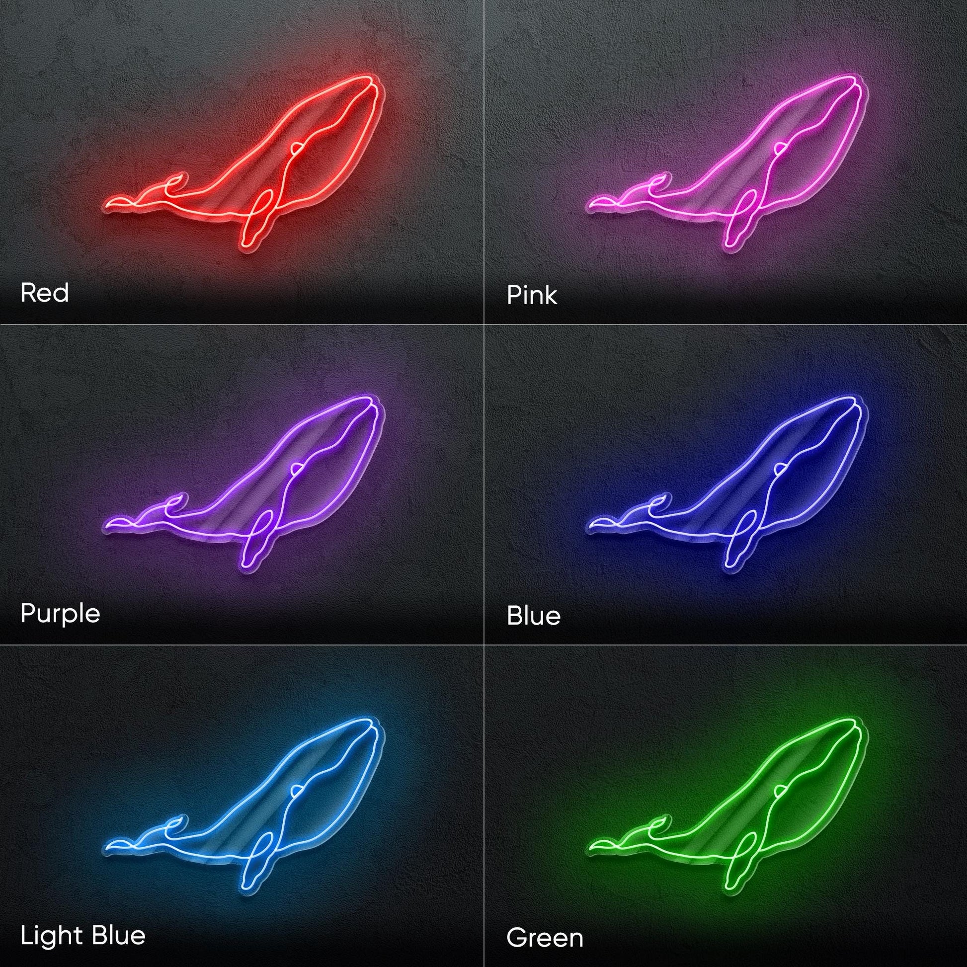 Whale LED Neon Sign – Ocean Themed Light Up Decor for Kids Room, Bathroom or Beach House, Cute Gift for Sea Lovers and Marine Fans