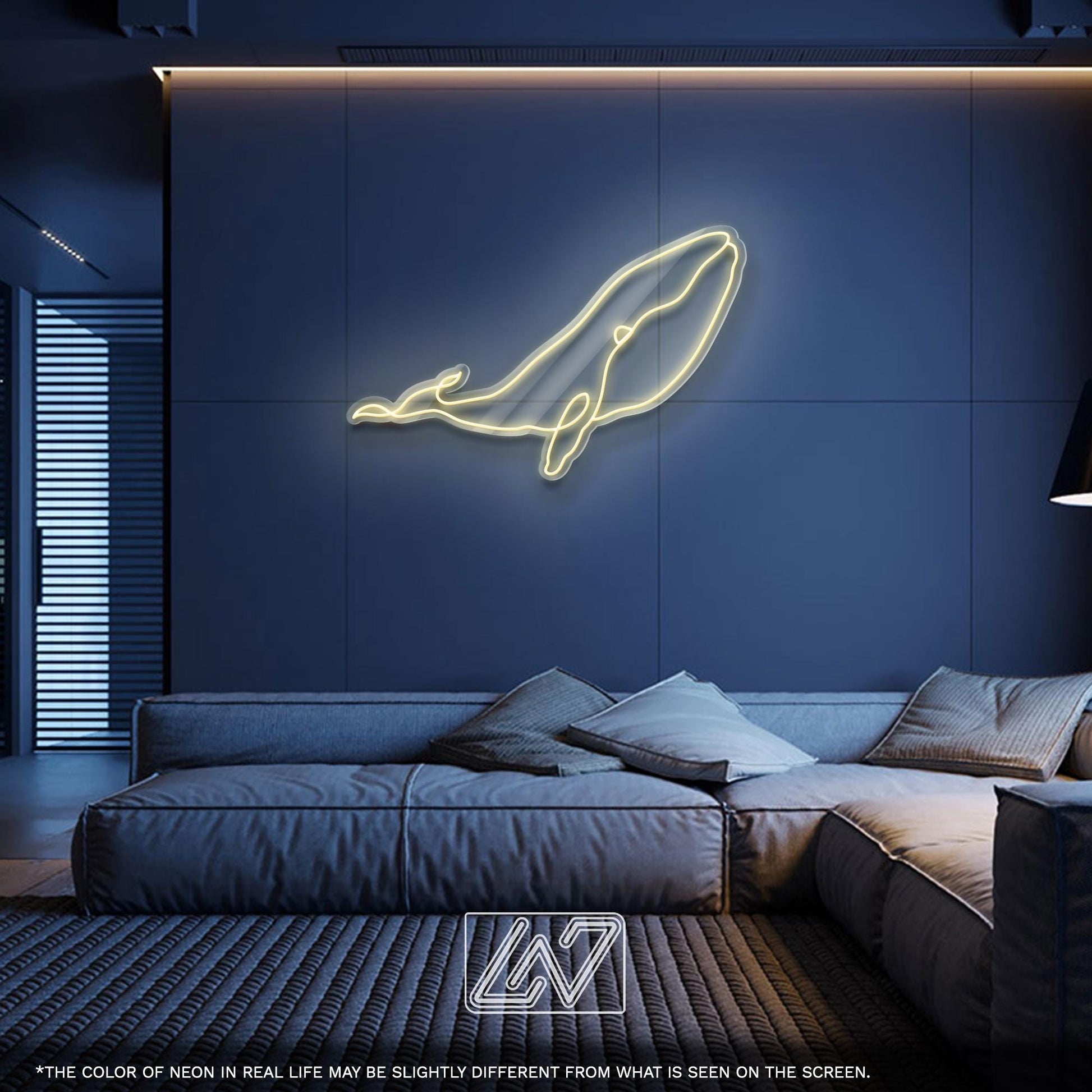 Whale LED Neon Sign – Ocean Themed Light Up Decor for Kids Room, Bathroom or Beach House, Cute Gift for Sea Lovers and Marine Fans