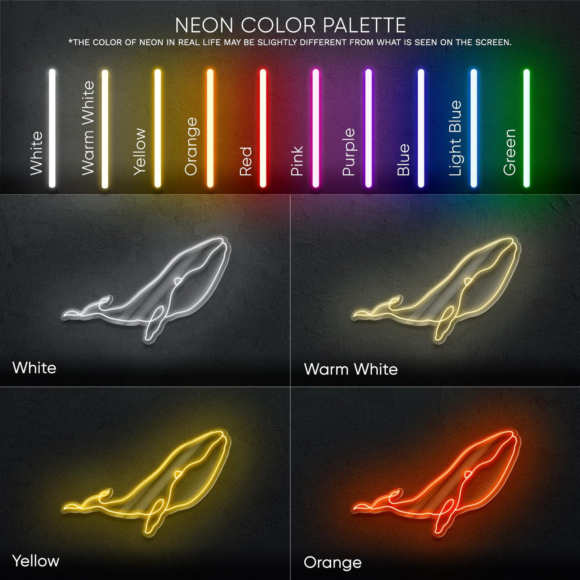 Whale LED Neon Sign – Ocean Themed Light Up Decor for Kids Room, Bathroom or Beach House, Cute Gift for Sea Lovers and Marine Fans