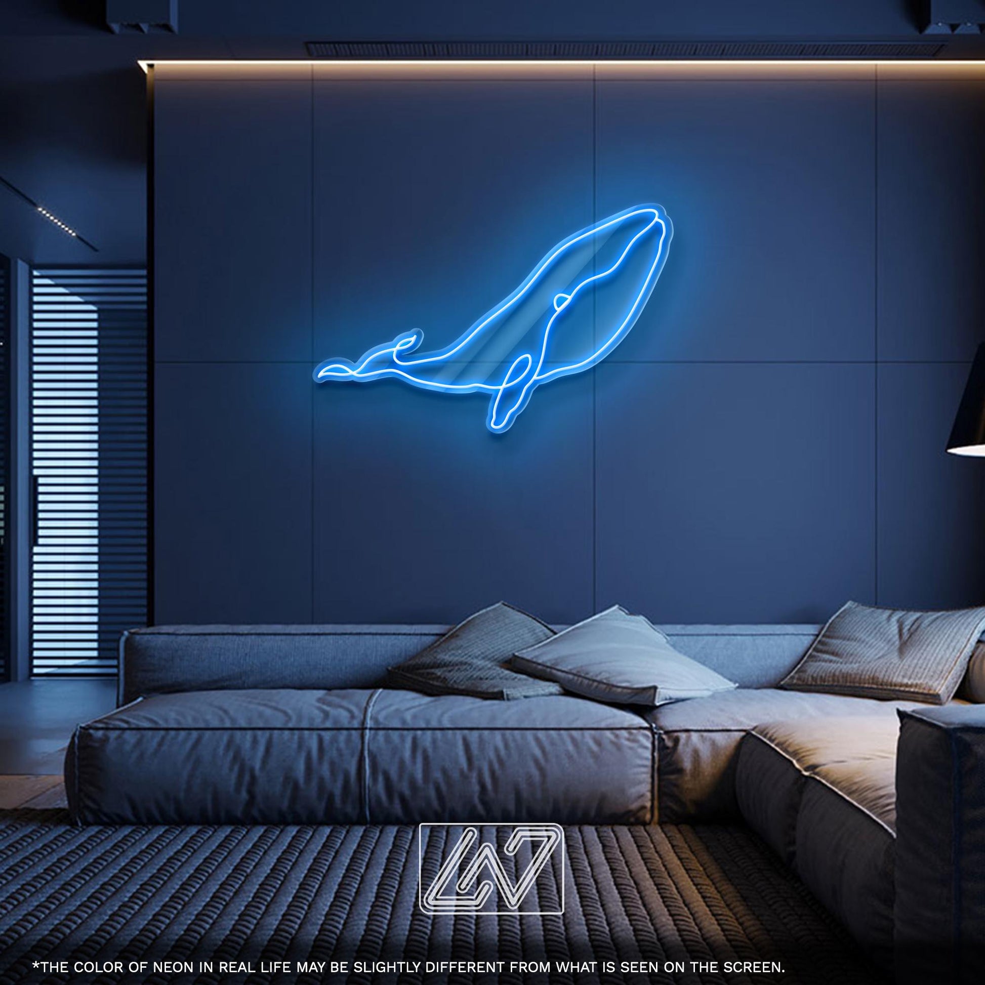 Whale LED Neon Sign – Ocean Themed Light Up Decor for Kids Room, Bathroom or Beach House, Cute Gift for Sea Lovers and Marine Fans