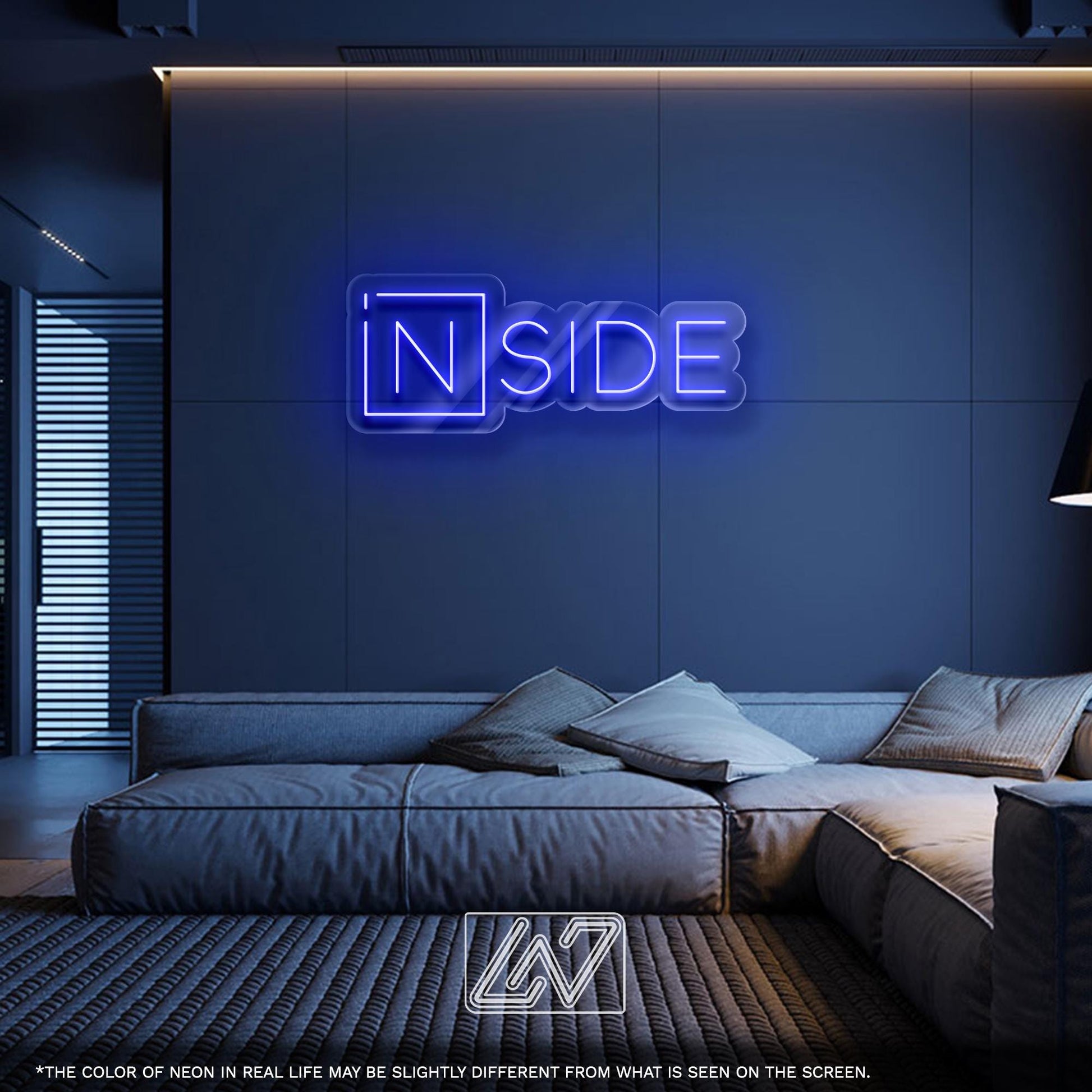 INSIDE LED Neon Sign – Minimalist Typography Wall Light for Office, Studio, Entryway or Creative Interior Accent Lighting