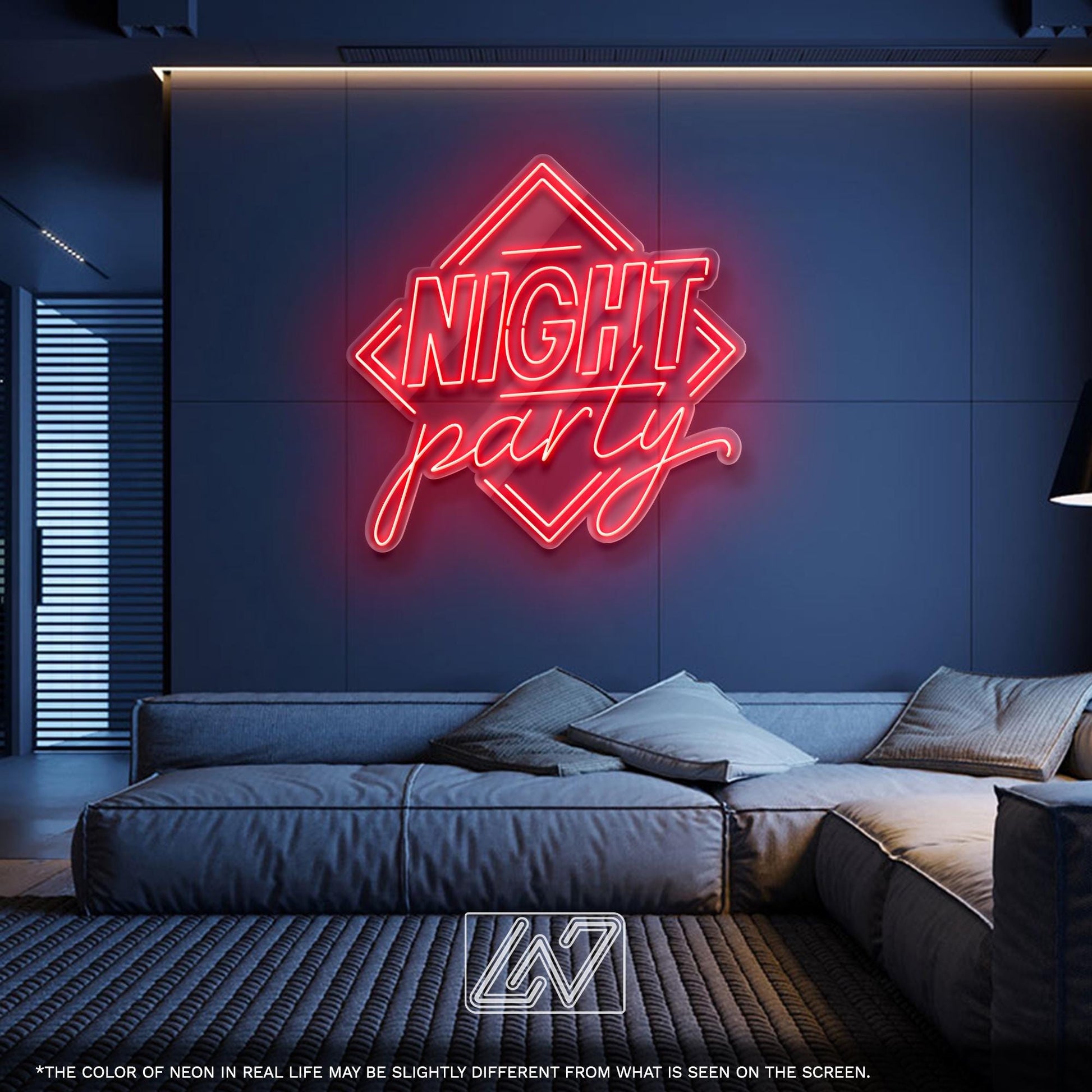 Night Party LED Neon Sign – Vibrant glowing wall light for party rooms, bars, home events or DJ setups, perfect for nightlife lovers