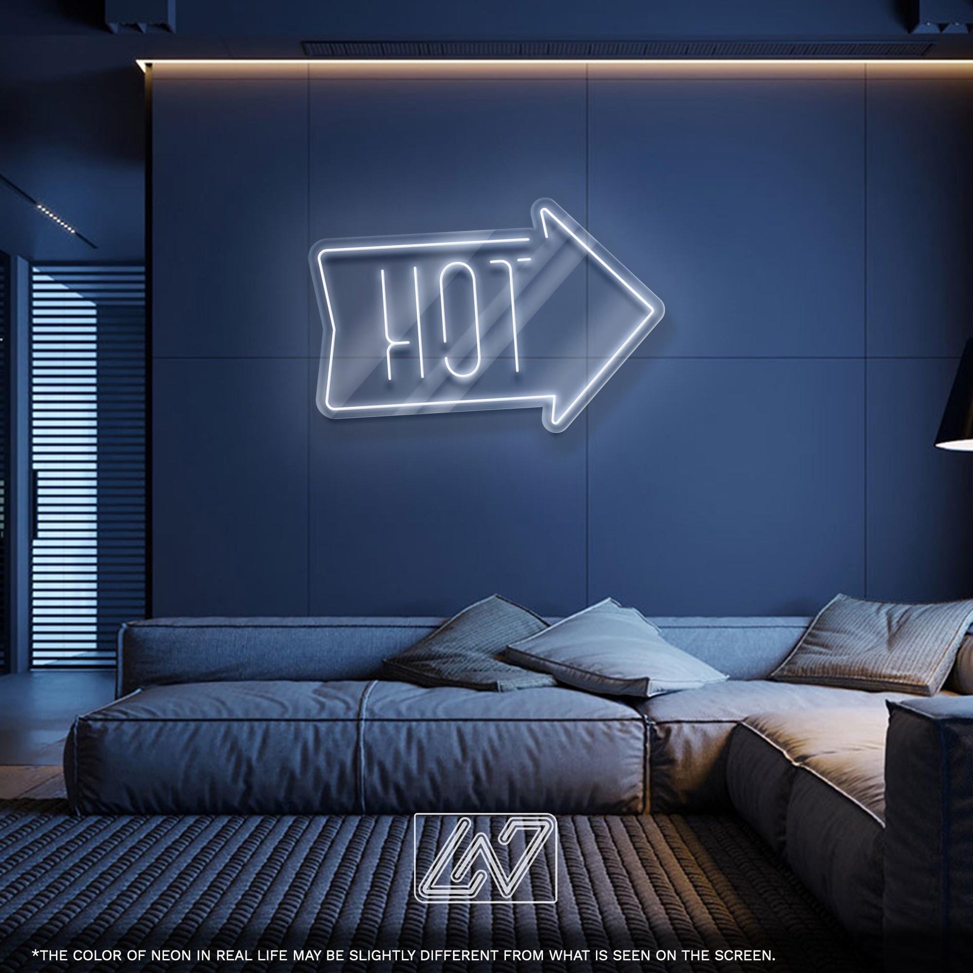 HOT LED Neon Sign with Arrow – Red Light Wall Decor for Bars, Diners, Food Stalls or Sales, Eye-Catching Business Signage