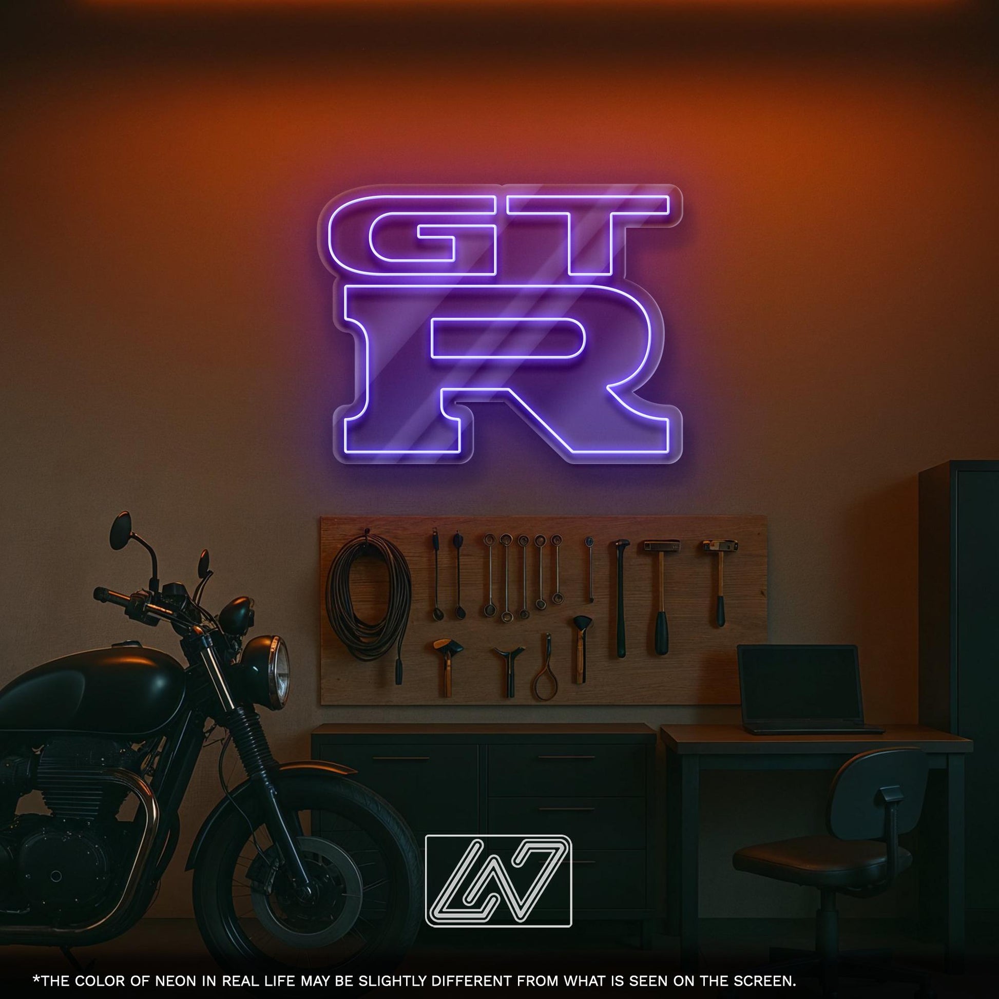 GT-R LED Neon Sign – Perfect gift or wall decor for JDM car lovers, garage spaces, man caves, or automotive enthusiasts