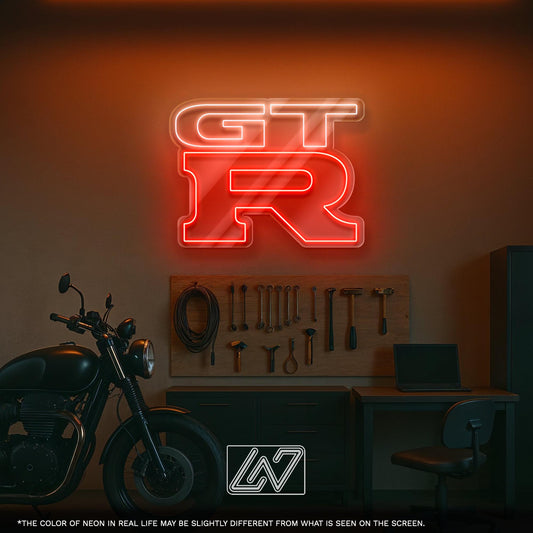 GT-R LED Neon Sign – Perfect gift or wall decor for JDM car lovers, garage spaces, man caves, or automotive enthusiasts