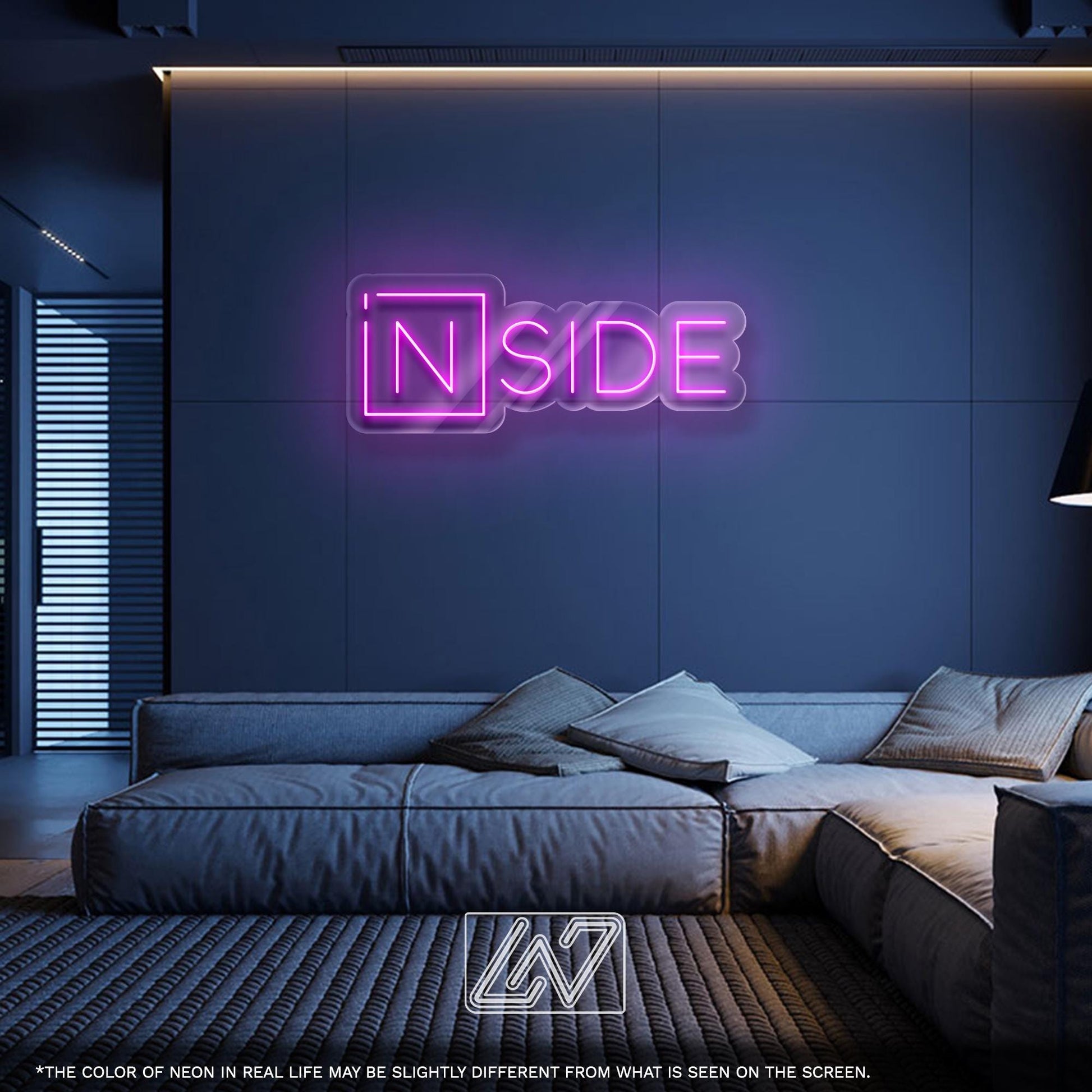 INSIDE LED Neon Sign – Minimalist Typography Wall Light for Office, Studio, Entryway or Creative Interior Accent Lighting
