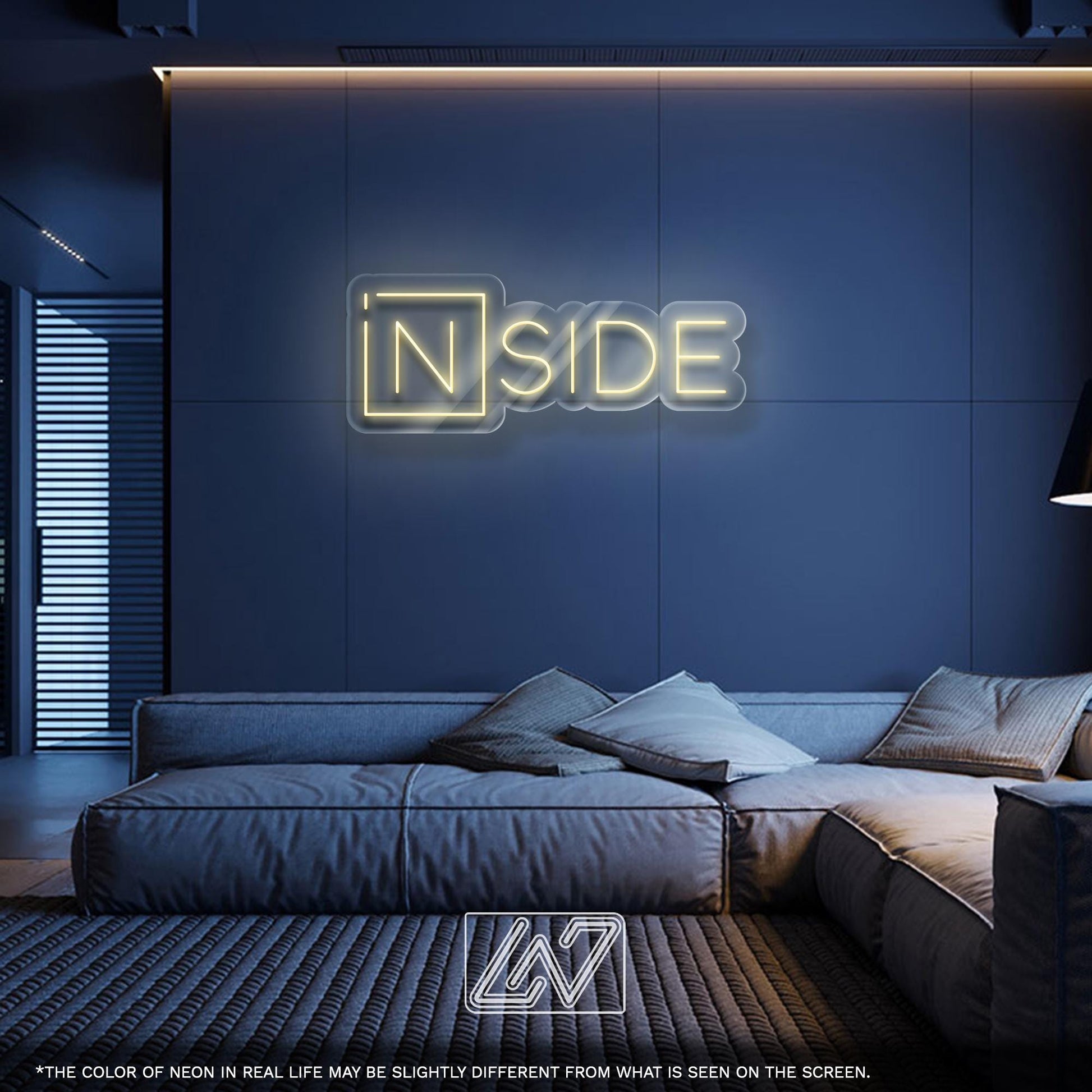 INSIDE LED Neon Sign – Minimalist Typography Wall Light for Office, Studio, Entryway or Creative Interior Accent Lighting