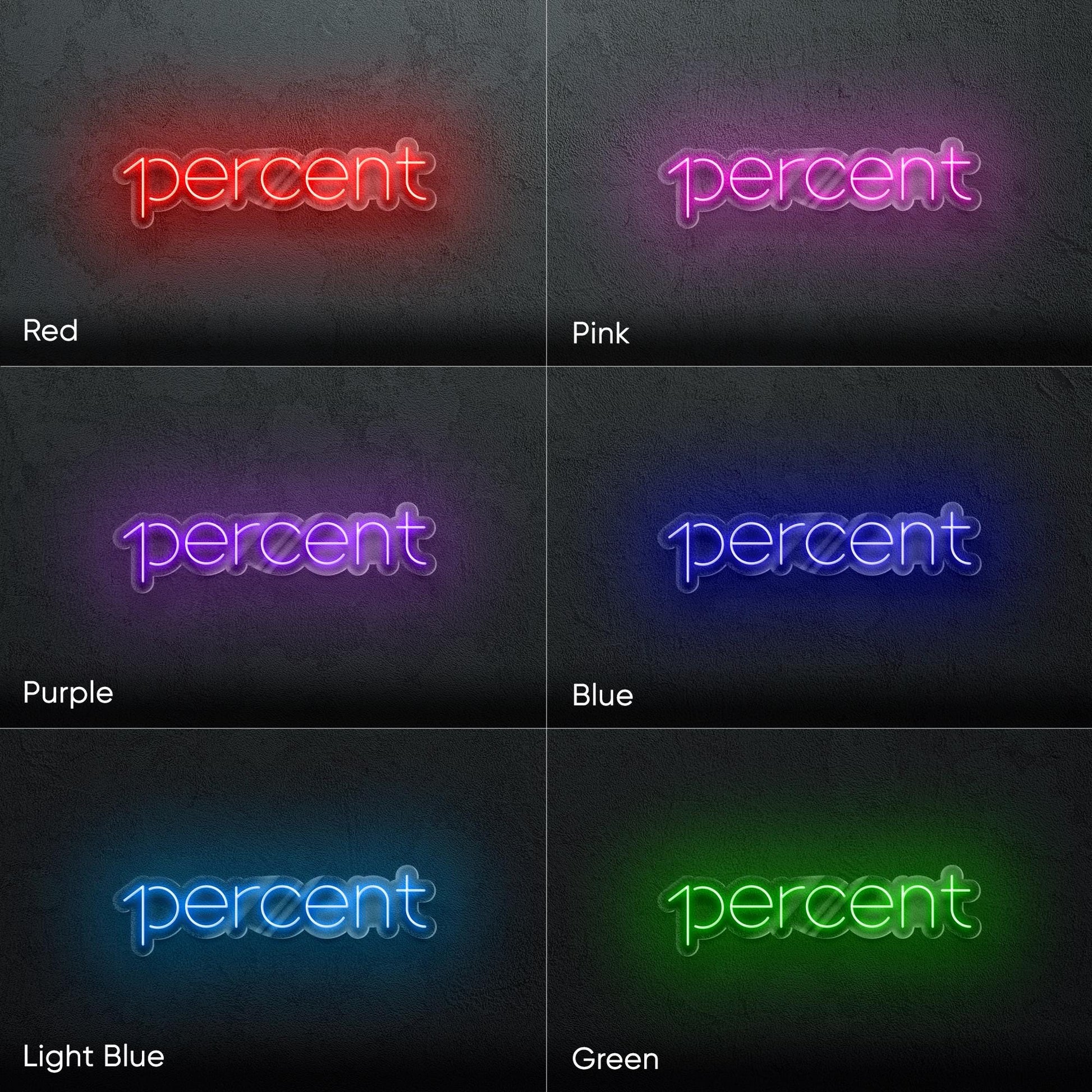 1Percent Neon Sign - Motivational LED wall decor with clean modern typography, perfect for gyms, offices, studios or goal-oriented spaces