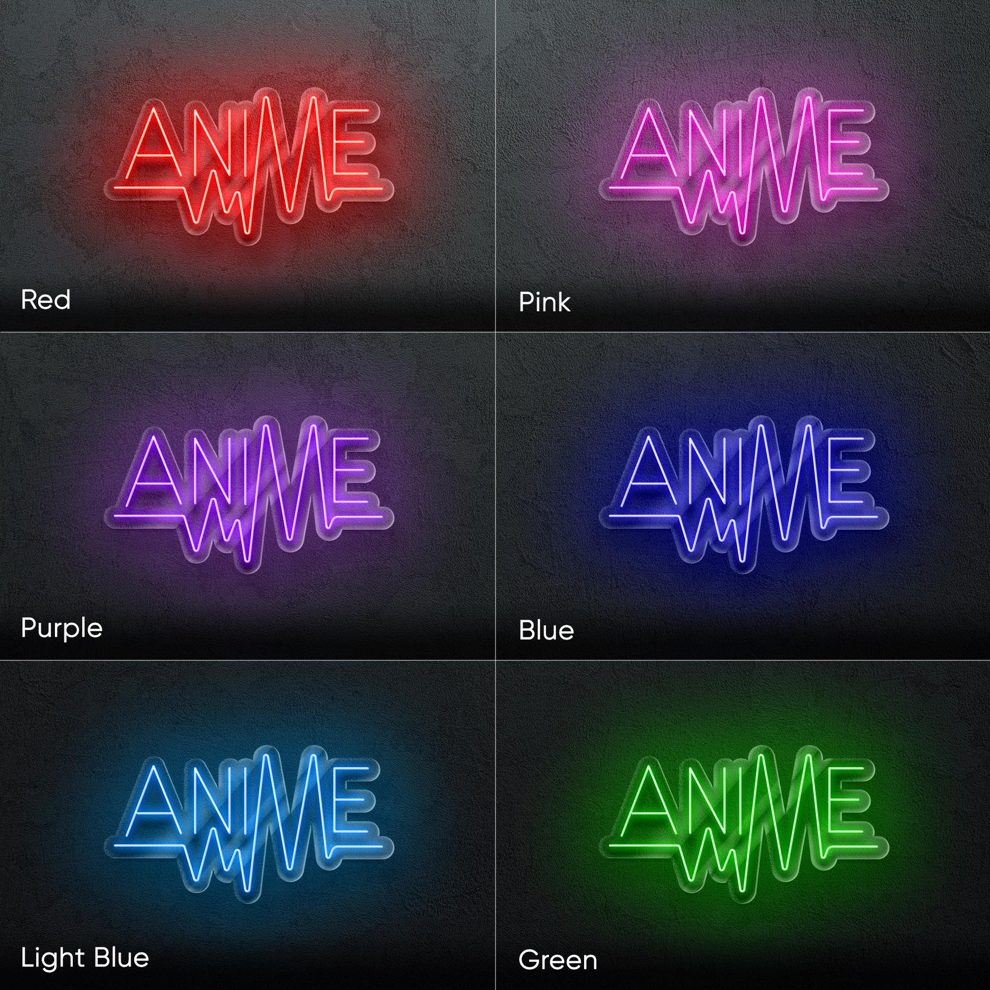 ANIME LED Neon Sign – Electric pulse-style wall light for anime lovers, perfect for bedrooms, gaming setups, or otaku-themed interiors