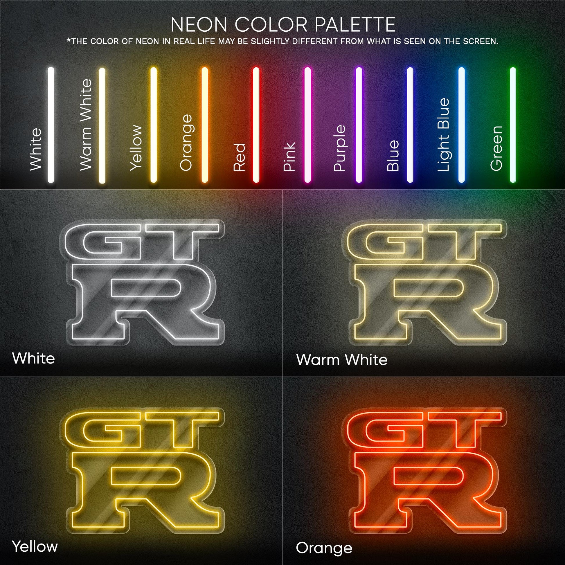 GT-R LED Neon Sign – Perfect gift or wall decor for JDM car lovers, garage spaces, man caves, or automotive enthusiasts