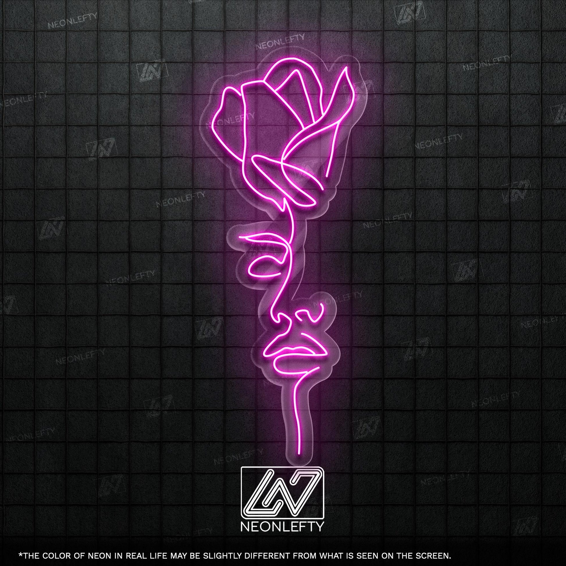 Rose and Girl Neon Sign