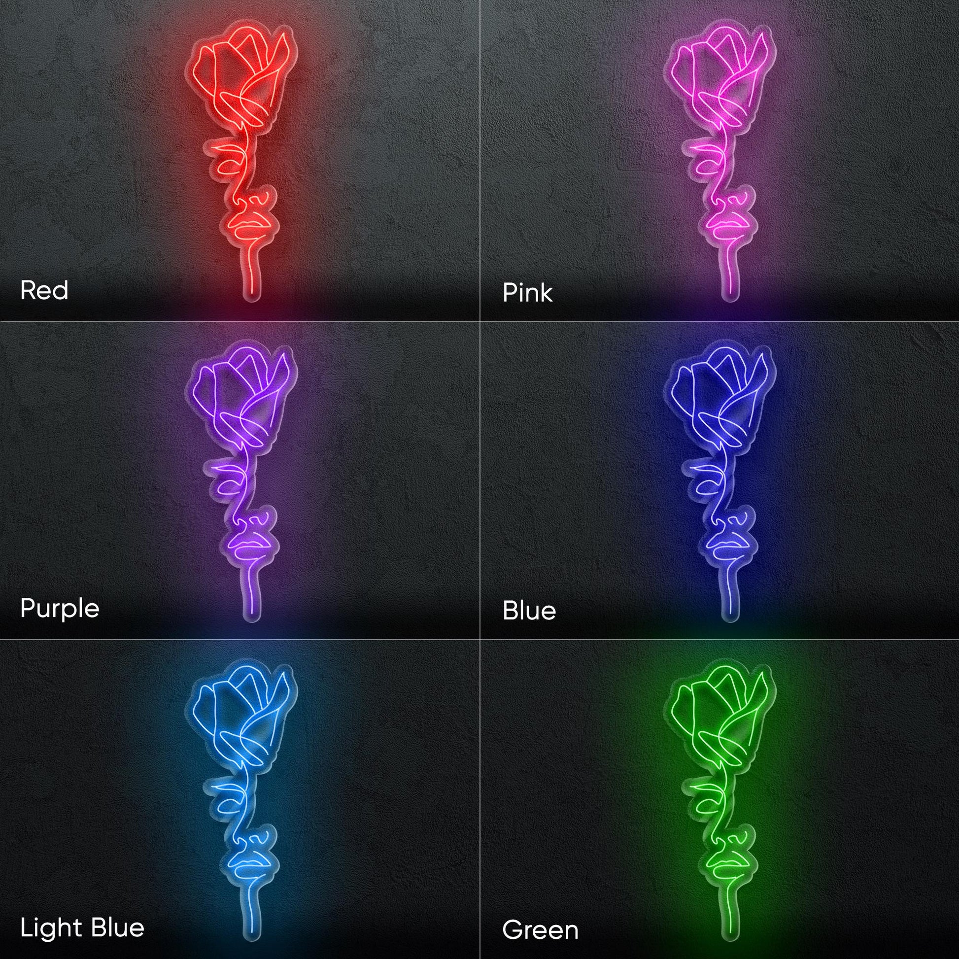 Rose and Girl Neon Sign