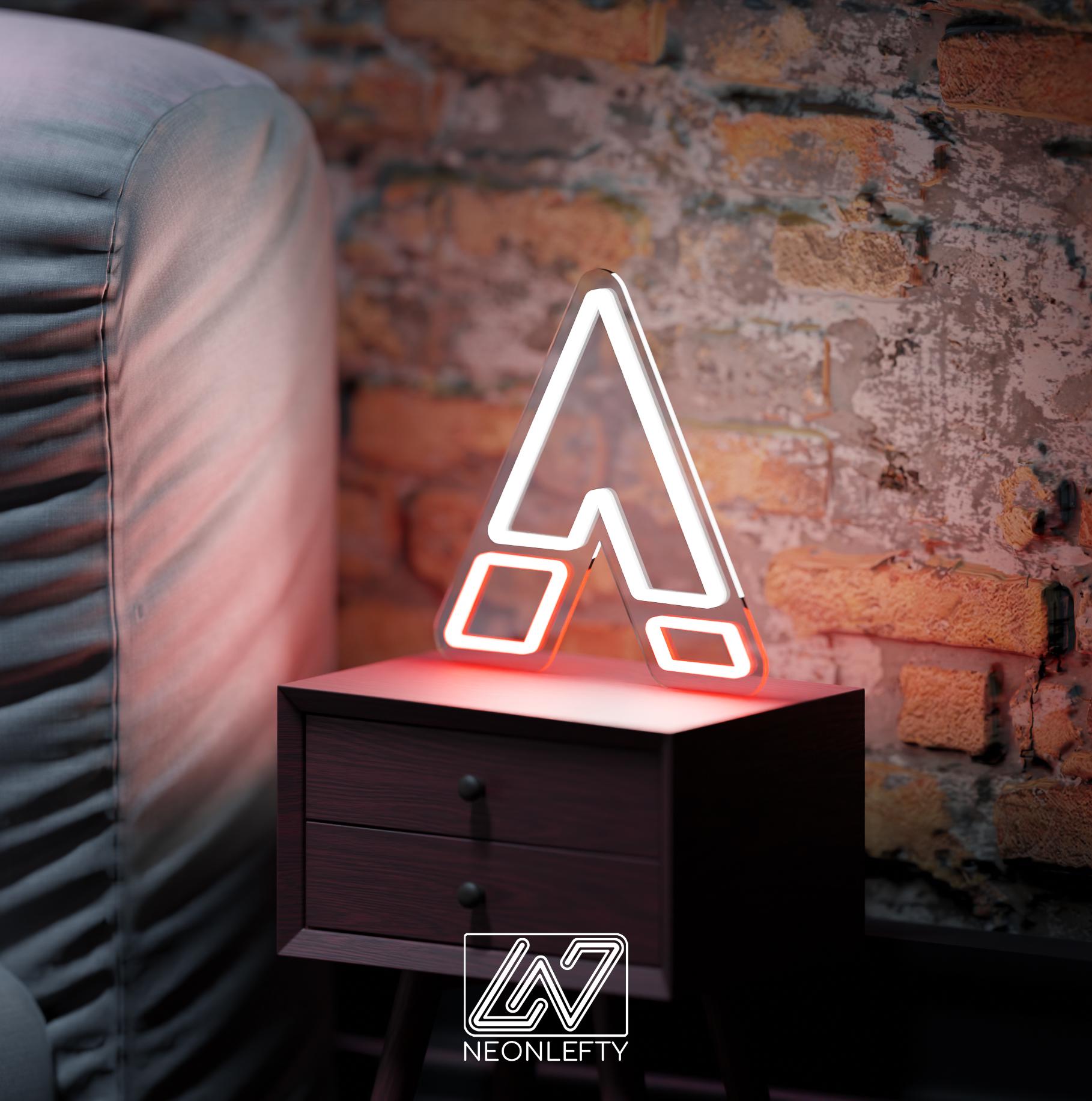 Custom Neon Initials Sign – Personalized name letters in modern blue-orange LED style, perfect for gifts, kids' rooms, weddings or branding