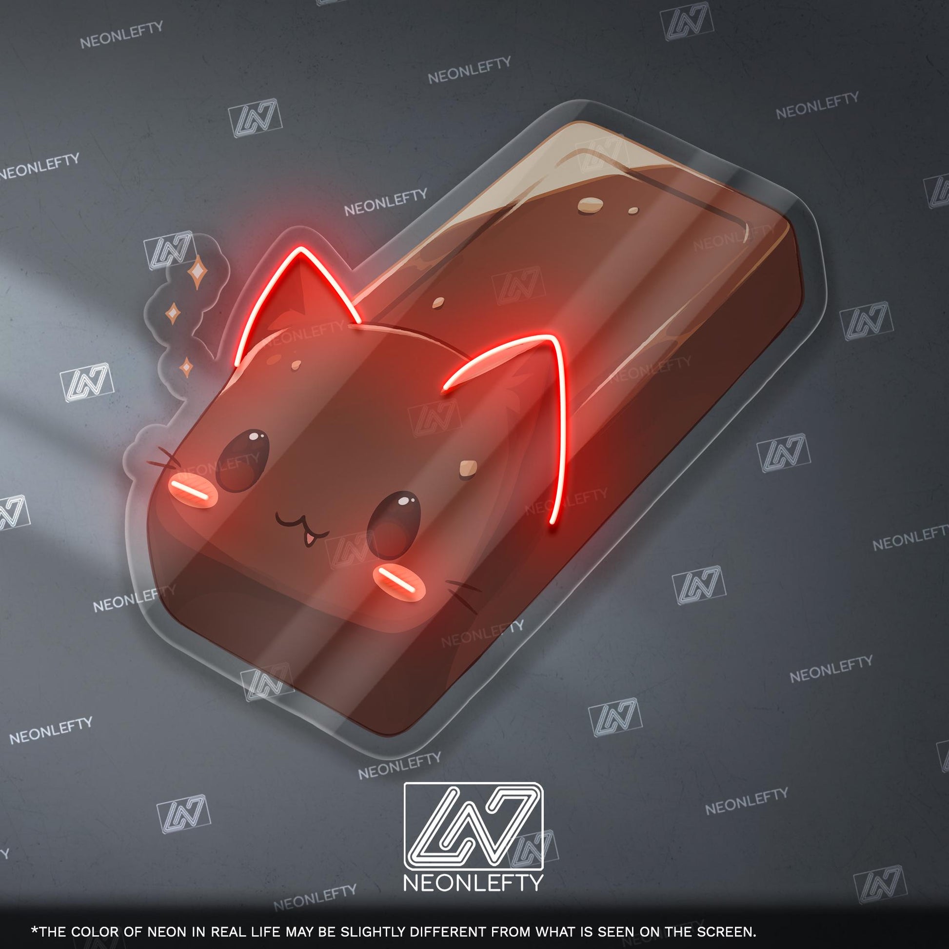 Kawaii Chocolate Bar Cat Neon Sign
