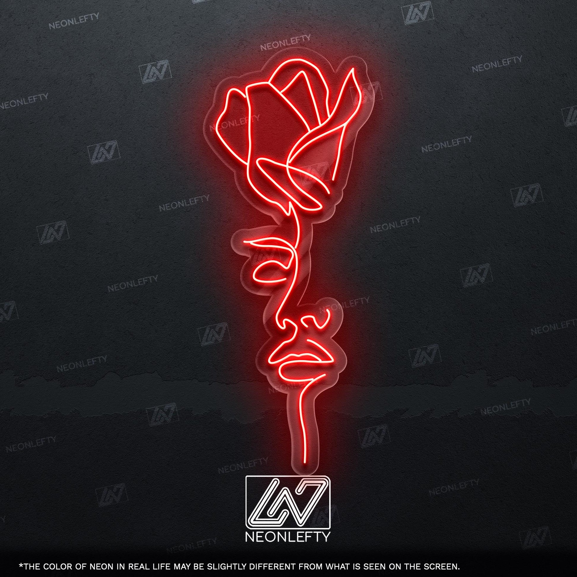 Rose and Girl Neon Sign