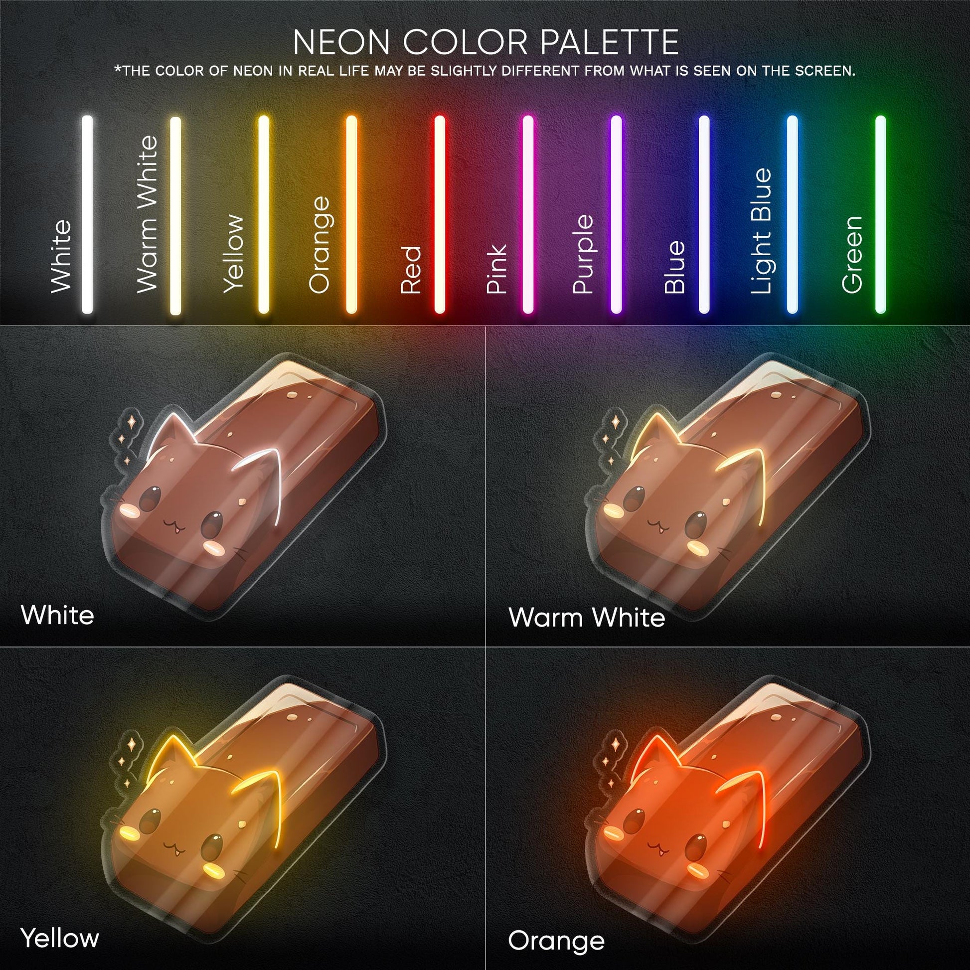 Kawaii Chocolate Bar Cat Neon Sign