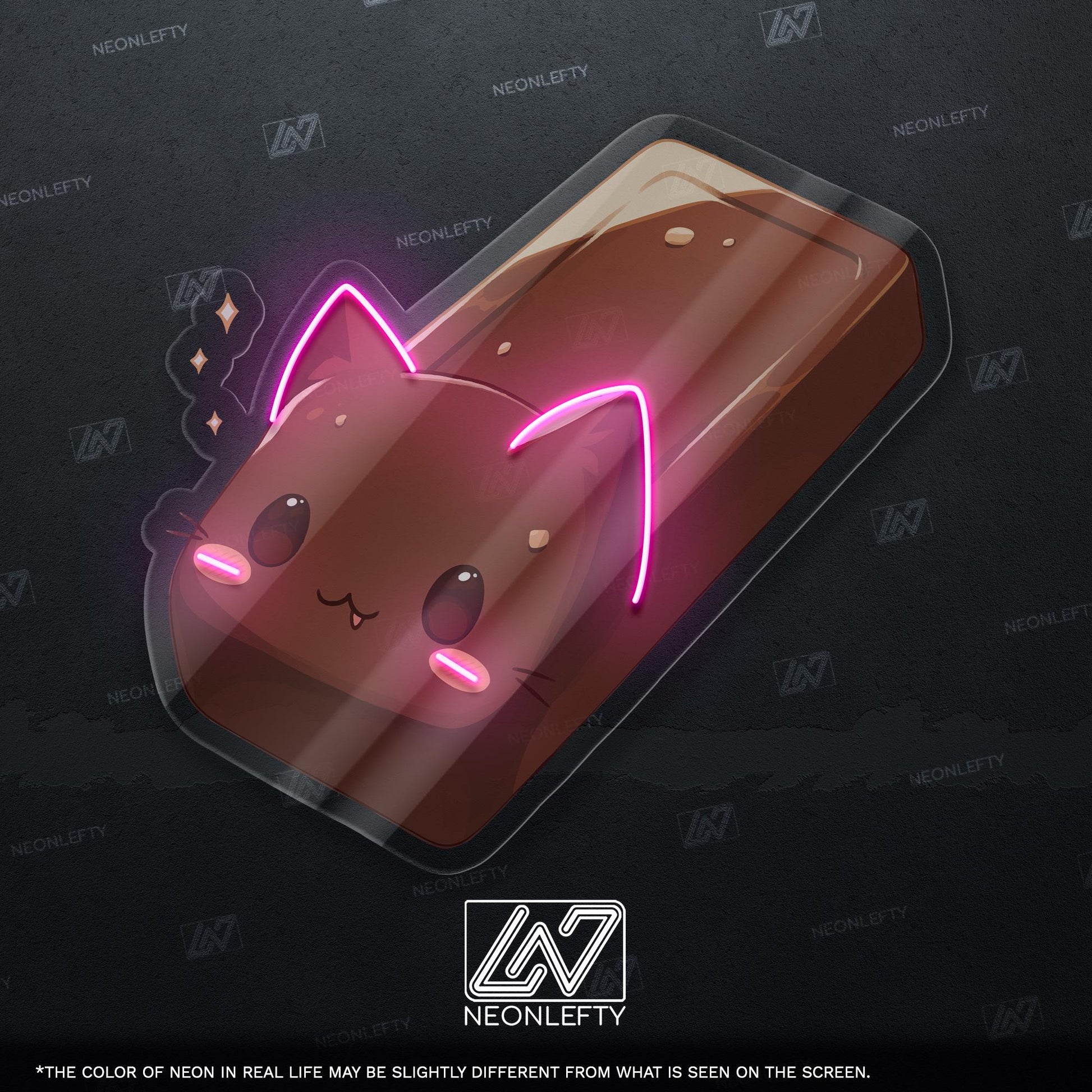 Kawaii Chocolate Bar Cat Neon Sign