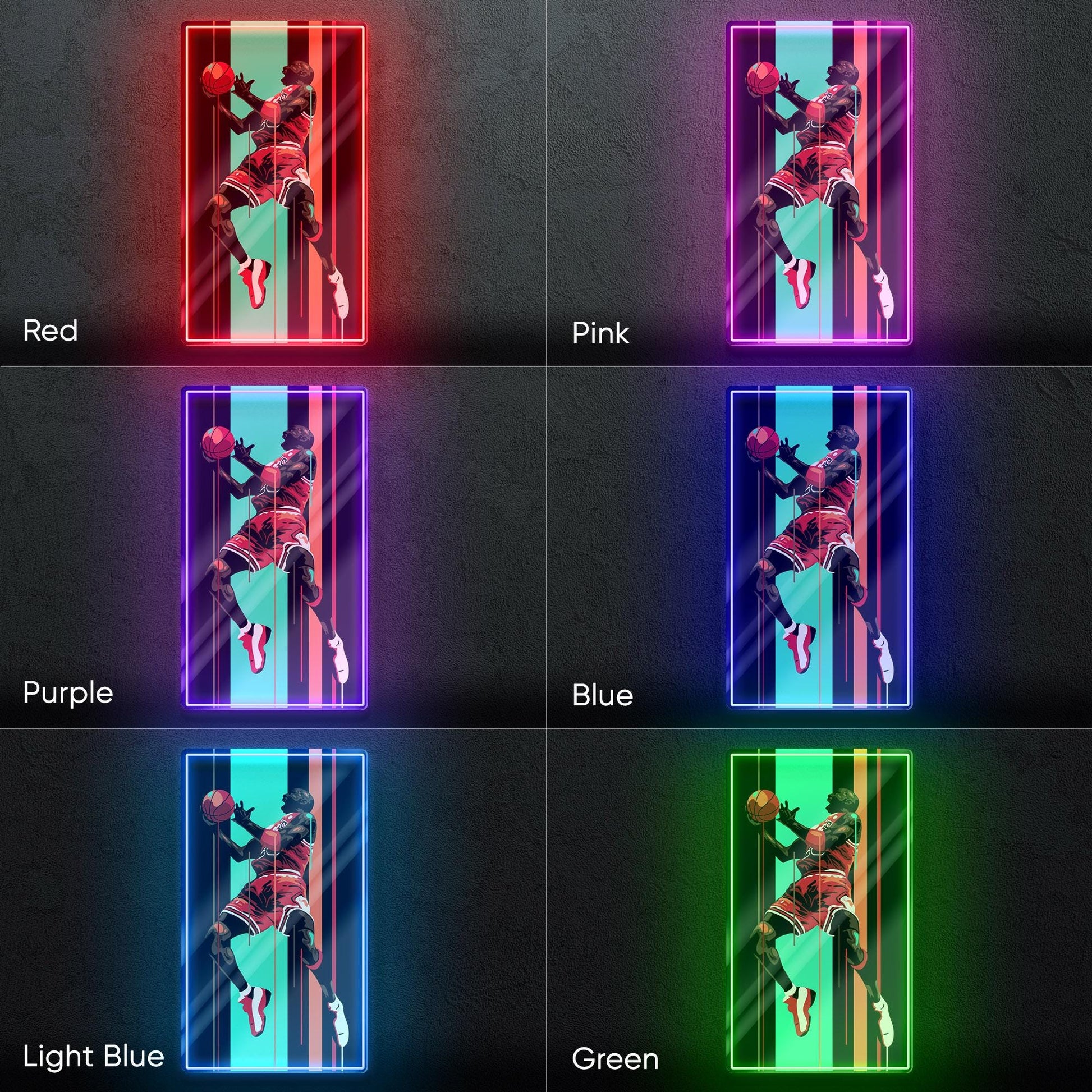 Jordan Neon Sign - basketball wall decor inspired by the legend of the game, perfect for sports room, gym, man cave or sneakerhead space