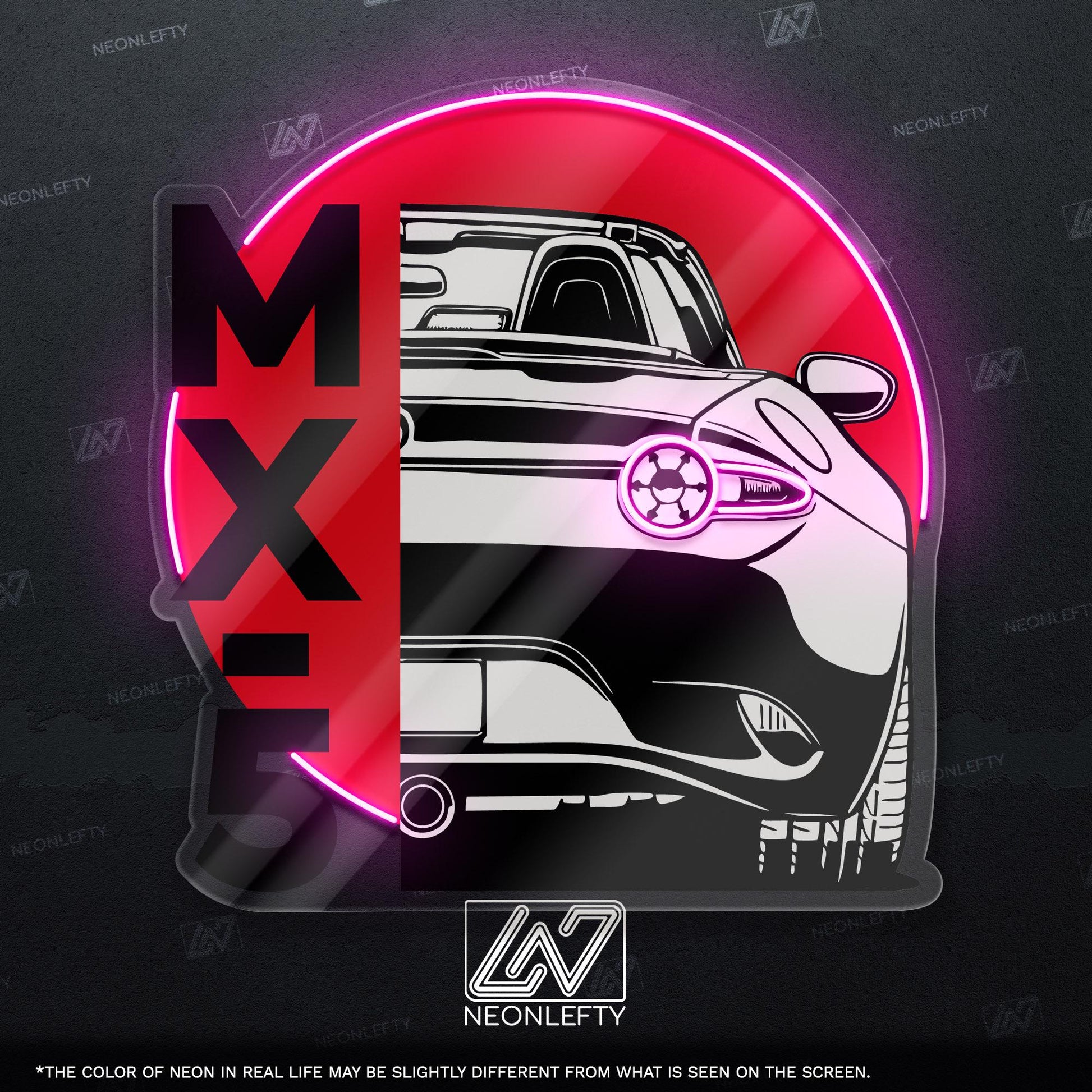 Mazda MX-5 Neon Sign - Iconic roadster wall art inspired by the legendary Miata, perfect for garage car studio, driving enthusiast