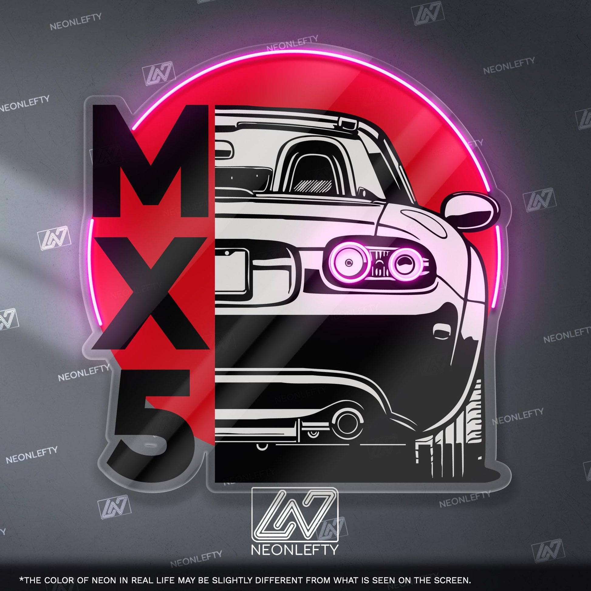 Mazda MX-5 Miata Neon Sign - Iconic roadster wall art inspired by the legendary Miata, perfect for garage car studio, driving enthusiast