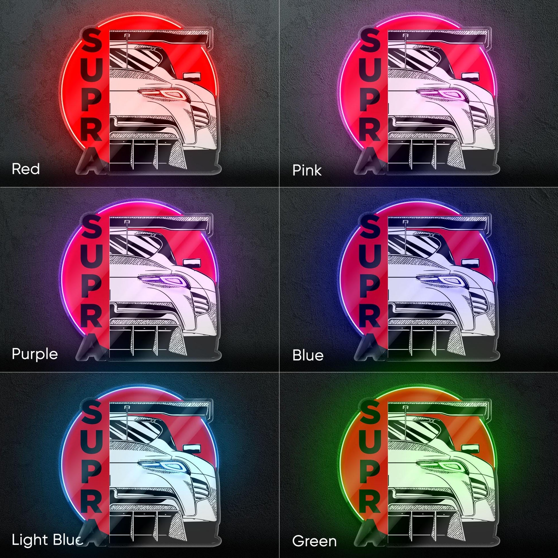 Toyota Supra GR Neon Sign - Custom LED sign for JDM car lovers, perfect for garage decor, car meet displays, or tuning enthusiast gifts