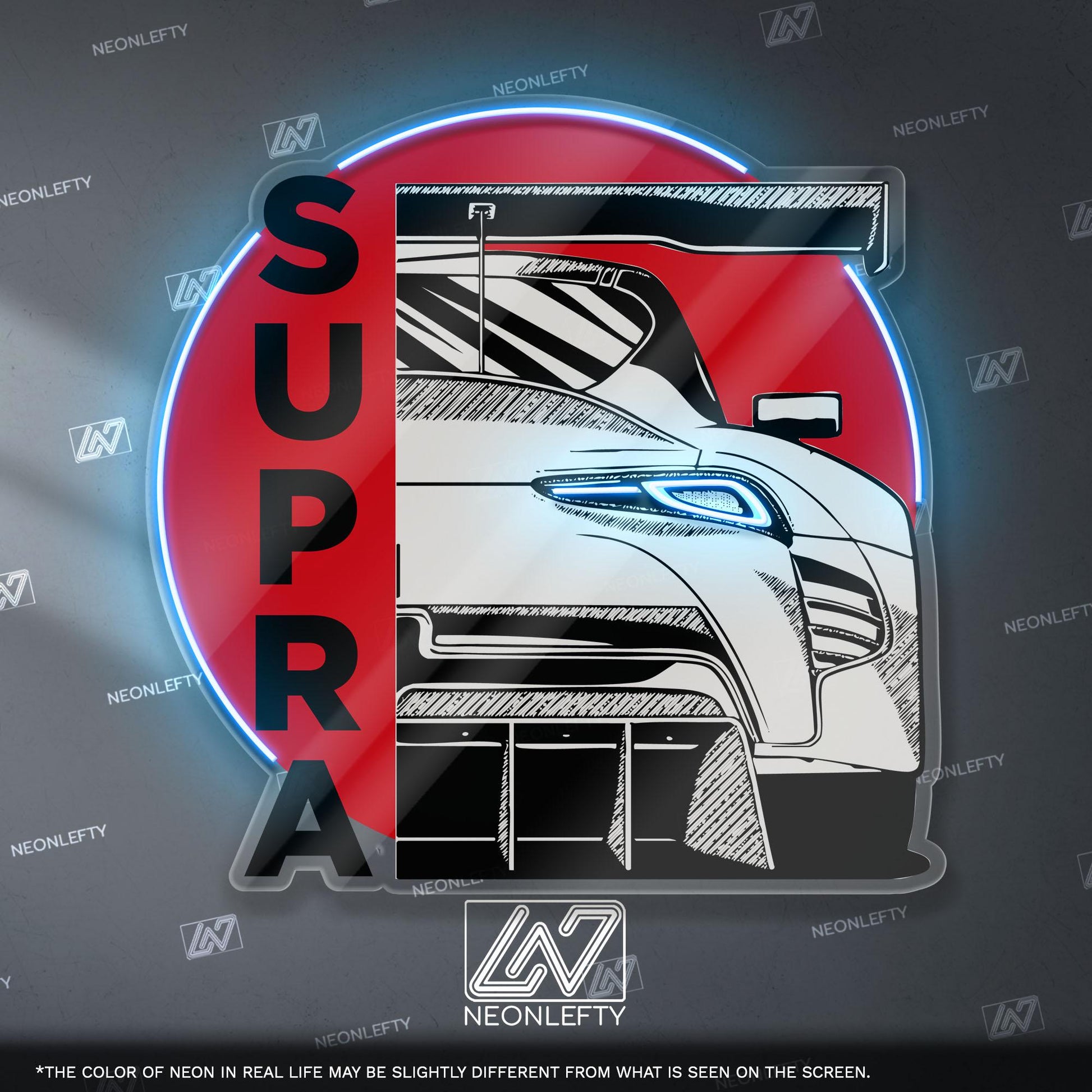 Toyota Supra GR Neon Sign - Custom LED sign for JDM car lovers, perfect for garage decor, car meet displays, or tuning enthusiast gifts