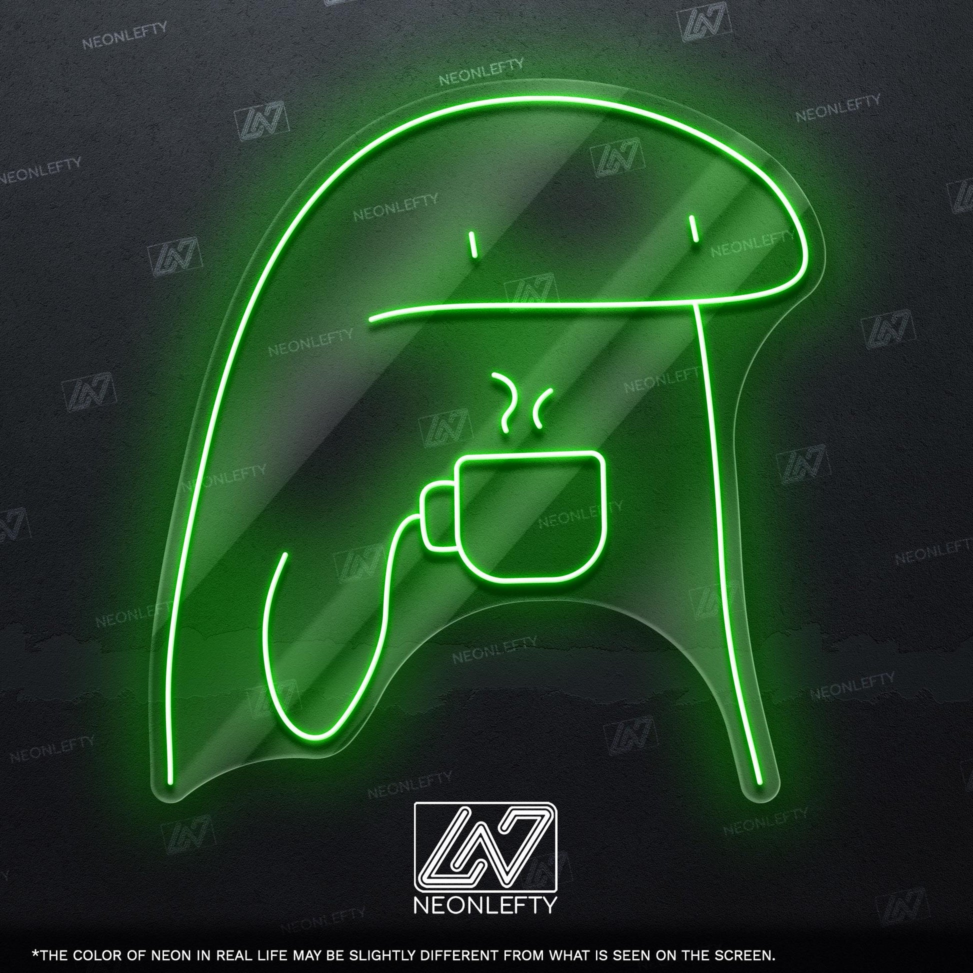 Coffee Dude Neon Sign - Funny minimalist coffee lover wall art for kitchen, cafe, office or chill corner with cozy and quirky morning vibes