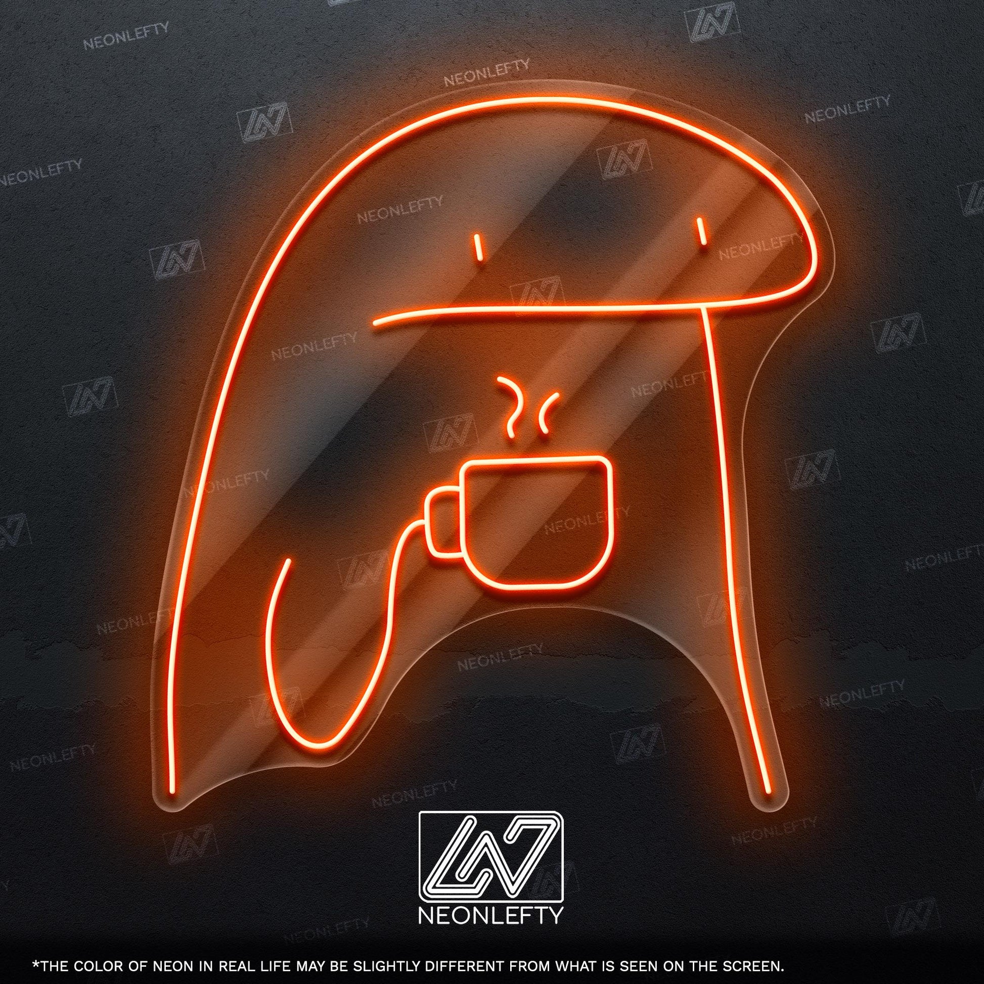 Coffee Dude Neon Sign - Funny minimalist coffee lover wall art for kitchen, cafe, office or chill corner with cozy and quirky morning vibes