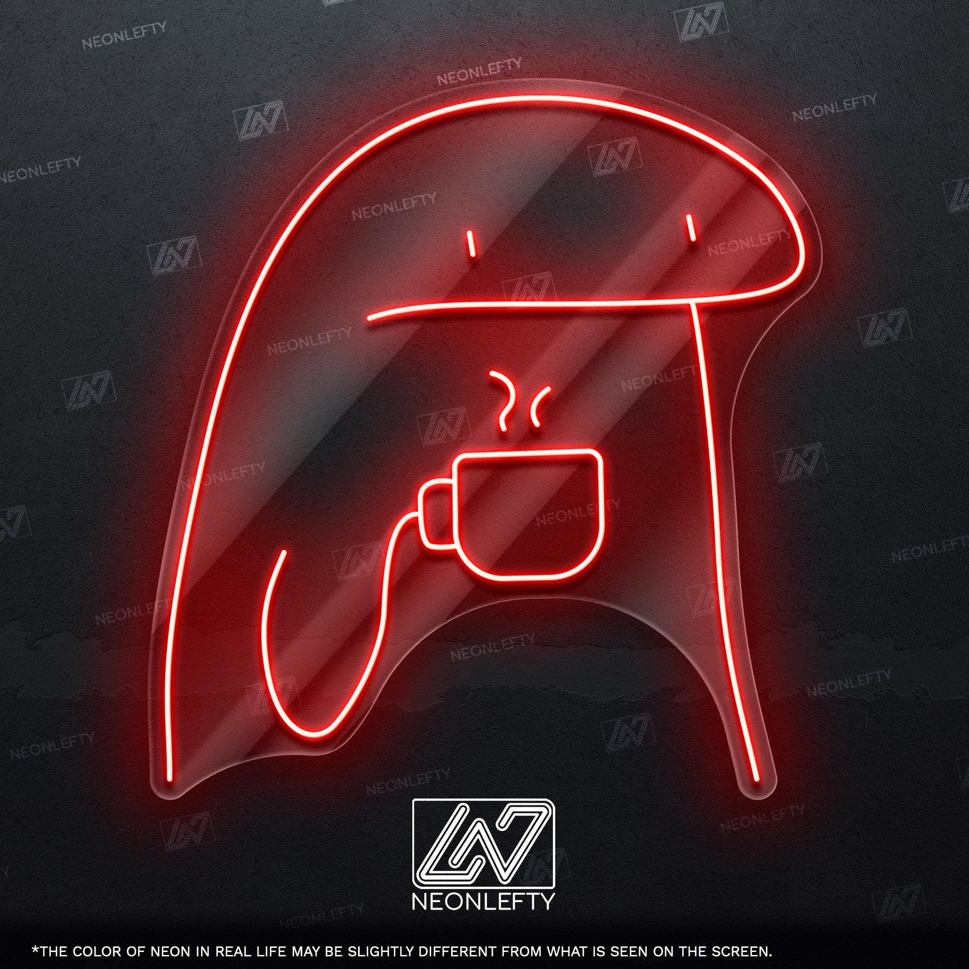 Coffee Dude Neon Sign - Funny minimalist coffee lover wall art for kitchen, cafe, office or chill corner with cozy and quirky morning vibes