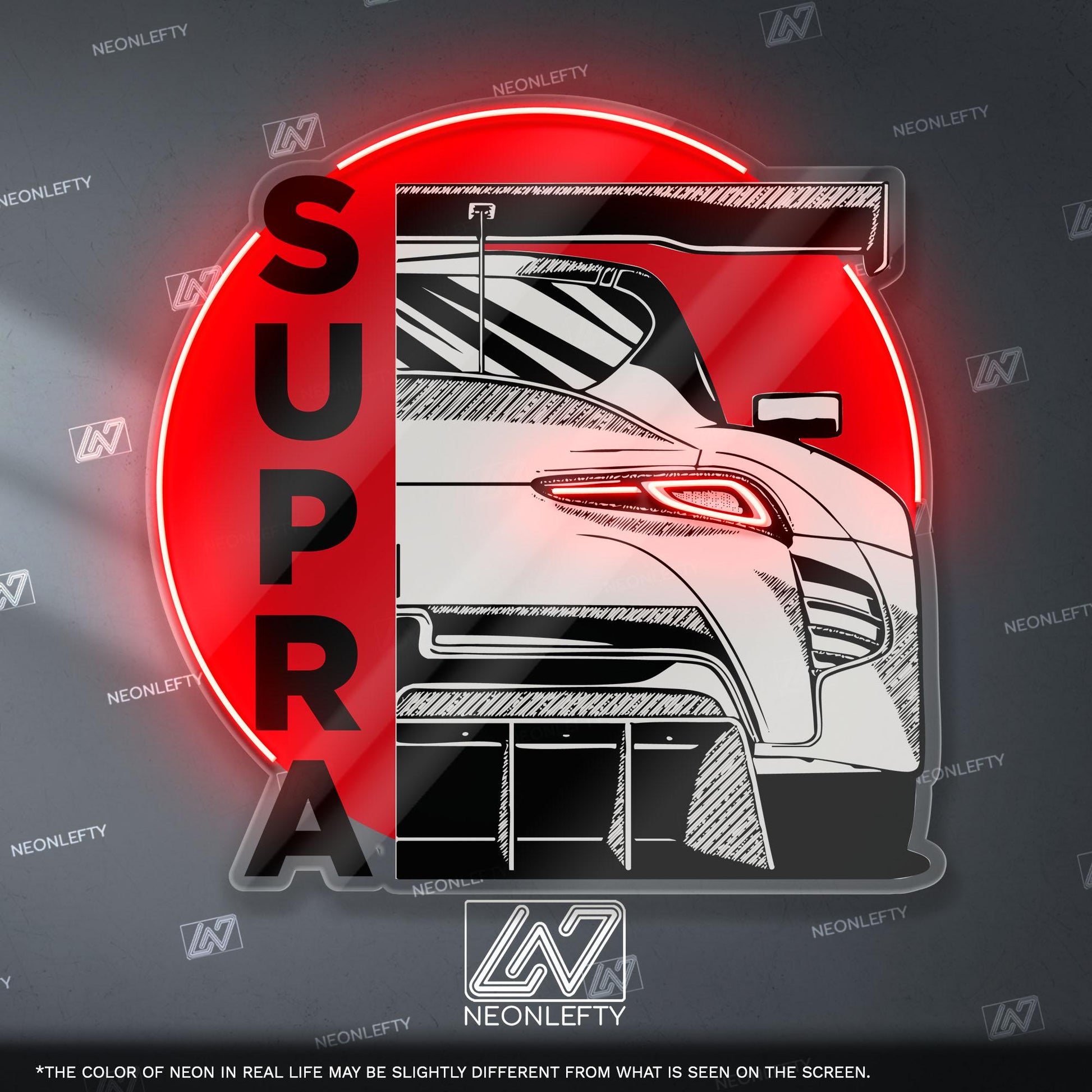Toyota Supra GR Neon Sign - Custom LED sign for JDM car lovers, perfect for garage decor, car meet displays, or tuning enthusiast gifts