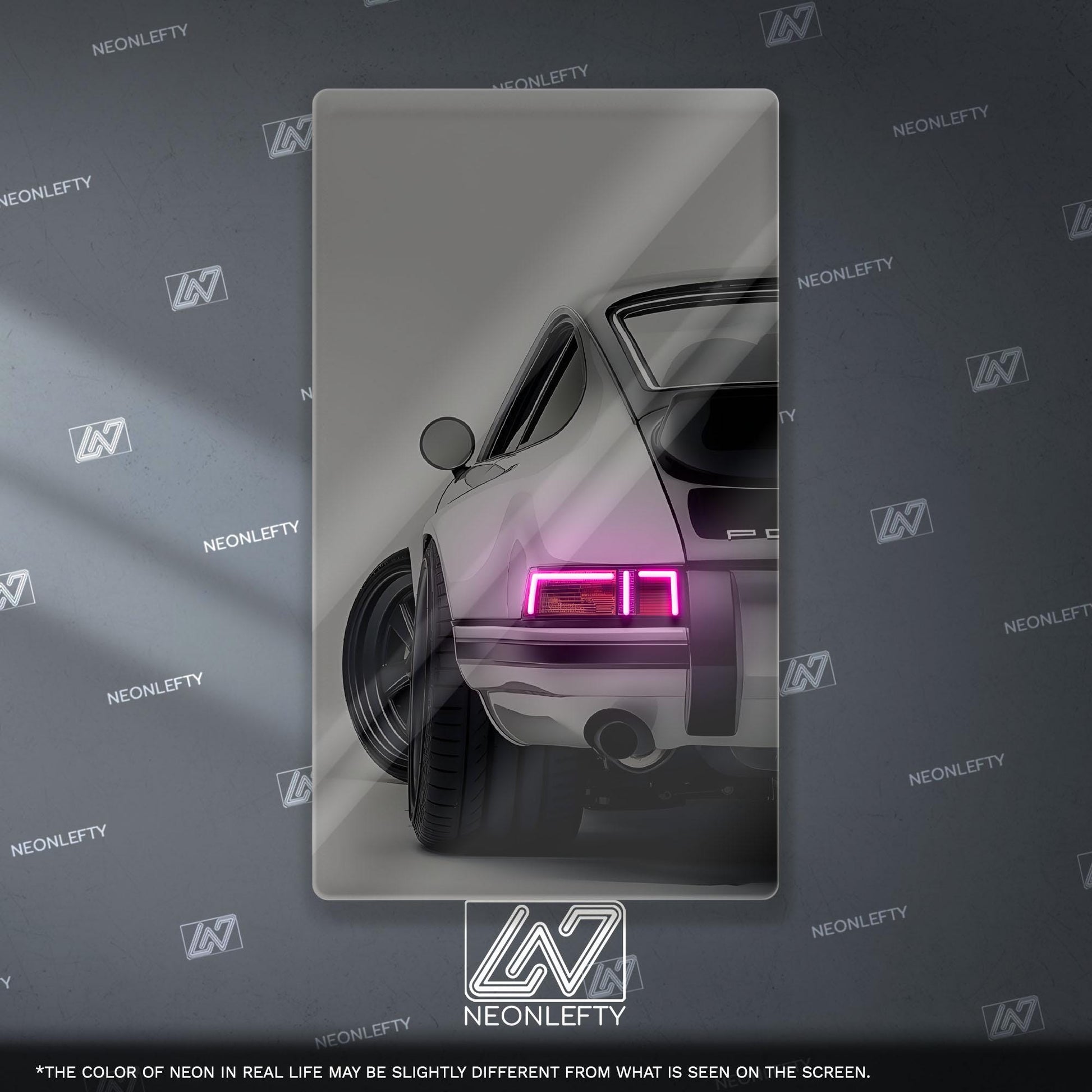 Porsche 911 Neon Sign - iconic rear view supercar wall decor for garage man cave racing room or luxury automotive interior display