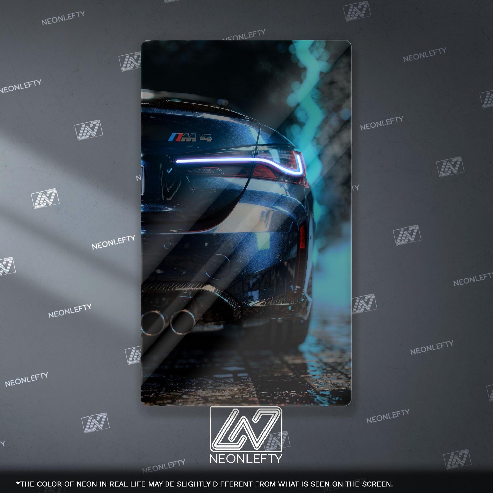 BMW M4 Neon Sign - Aggressive front view wall art inspired by modern performance design, perfect for garage, man cave or car room