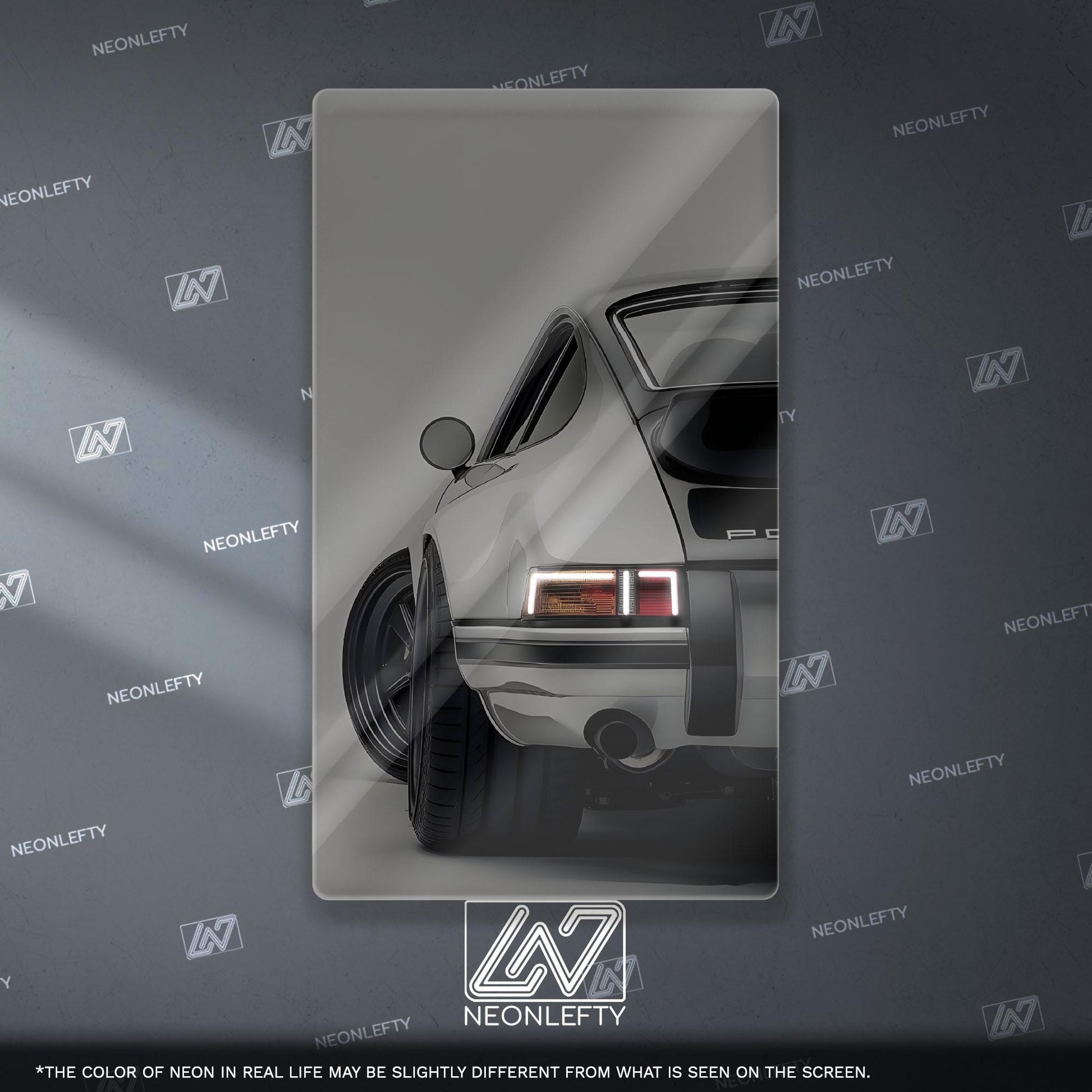 Porsche 911 Neon Sign - iconic rear view supercar wall decor for garage man cave racing room or luxury automotive interior display