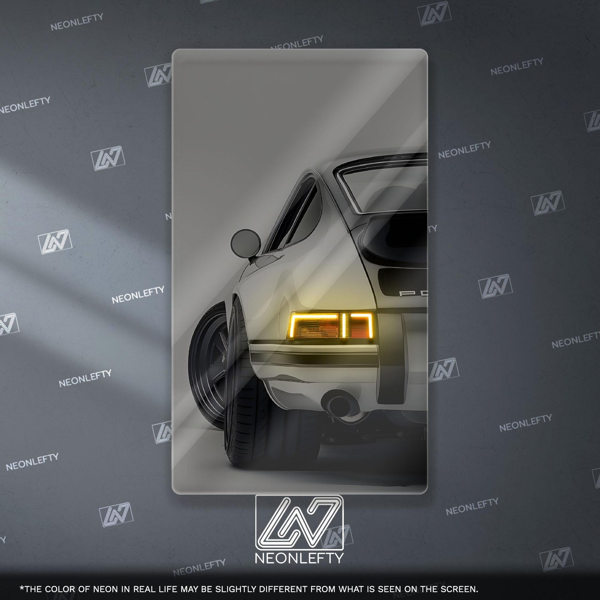 Porsche 911 Neon Sign - iconic rear view supercar wall decor for garage man cave racing room or luxury automotive interior display